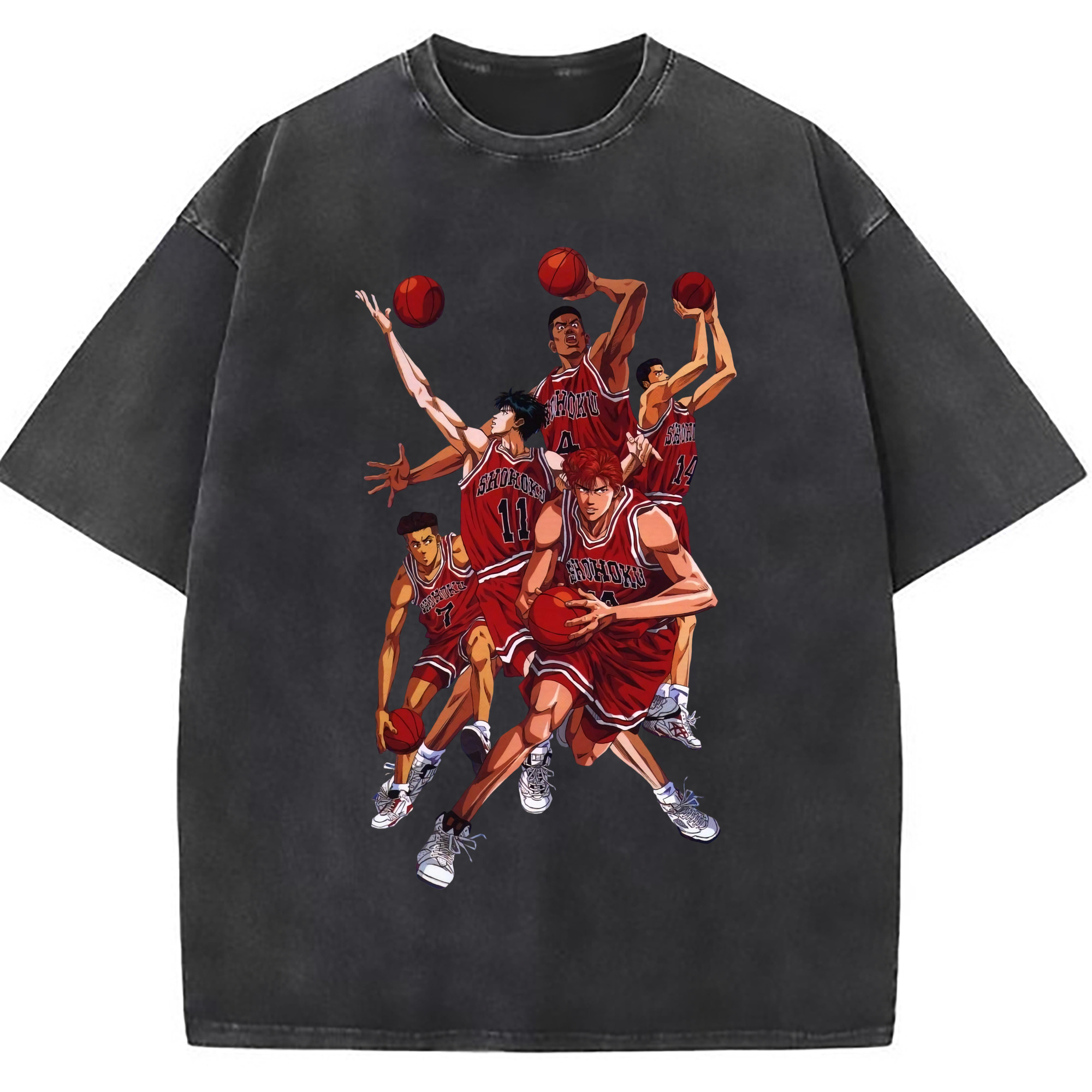 （画像用） SLAM DUNK／スラムダンク 綿100% ヴィンテージ風 半袖Tシャツ（フロントプリント）