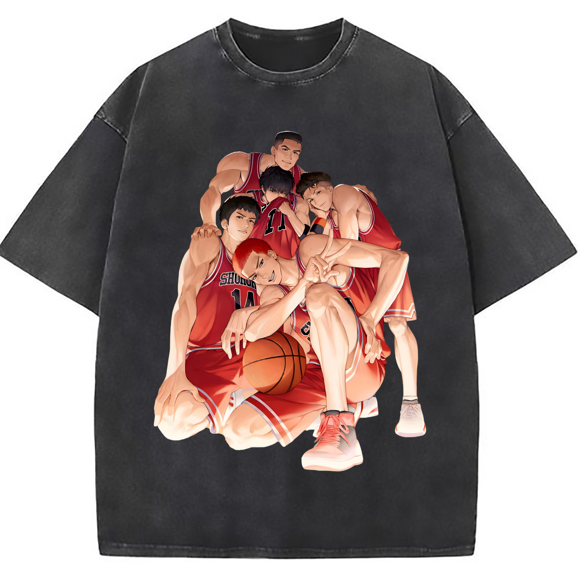 （画像用） SLAM DUNK／スラムダンク 綿100% ヴィンテージ風 半袖Tシャツ（フロントプリント）