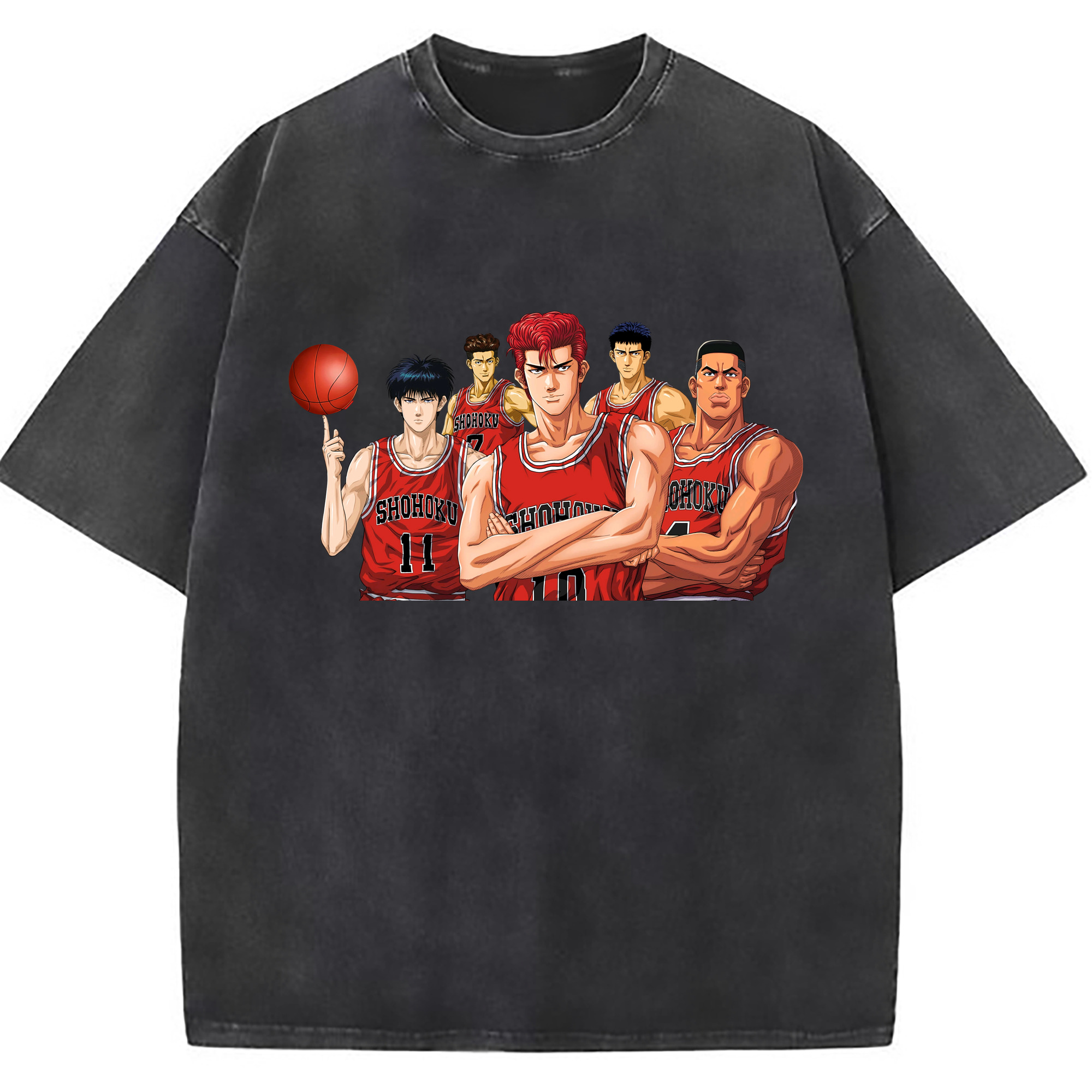 （画像用） SLAM DUNK／スラムダンク 綿100% ヴィンテージ風 半袖Tシャツ（フロントプリント）