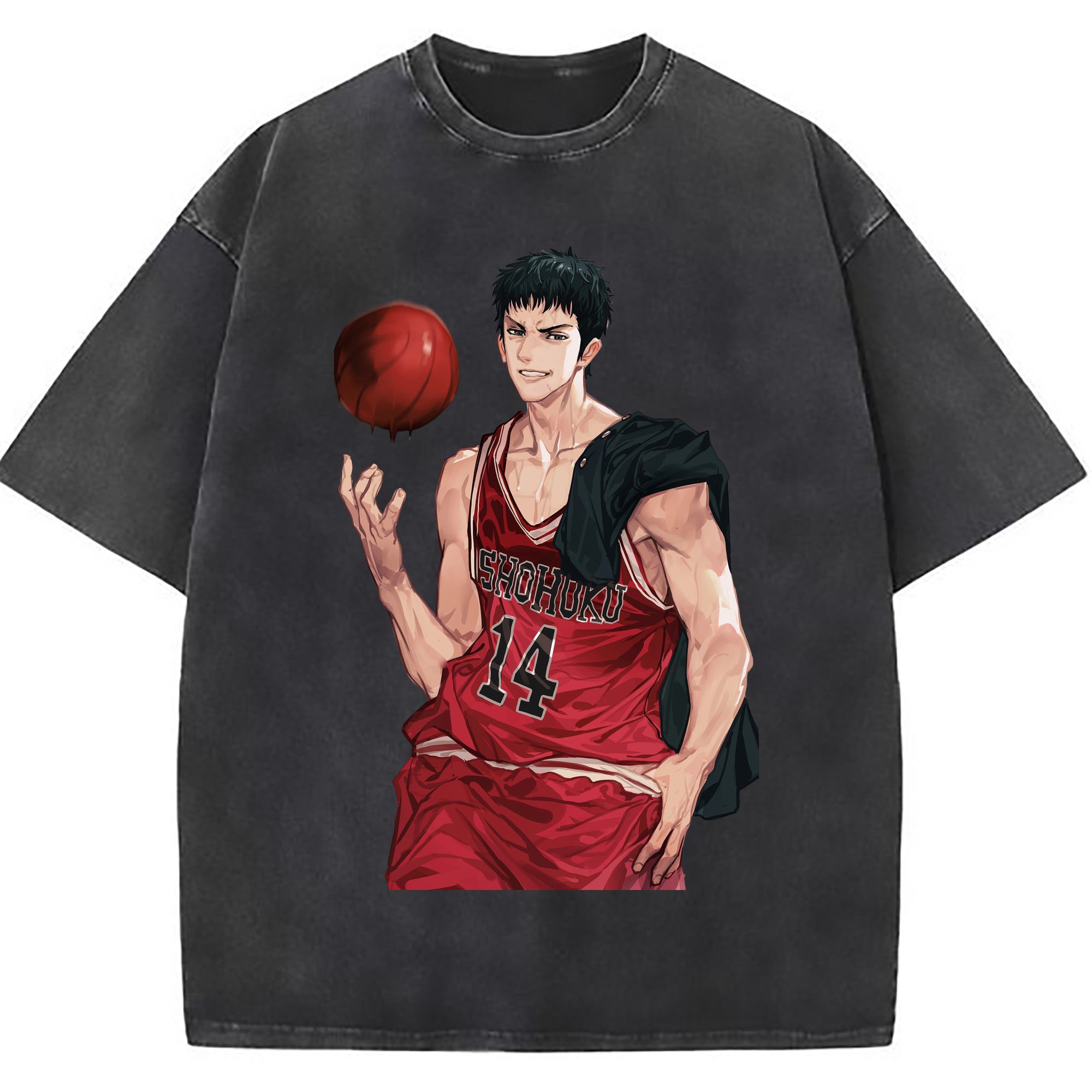 （画像用） SLAM DUNK／スラムダンク 綿100% ヴィンテージ風 半袖Tシャツ（フロントプリント）