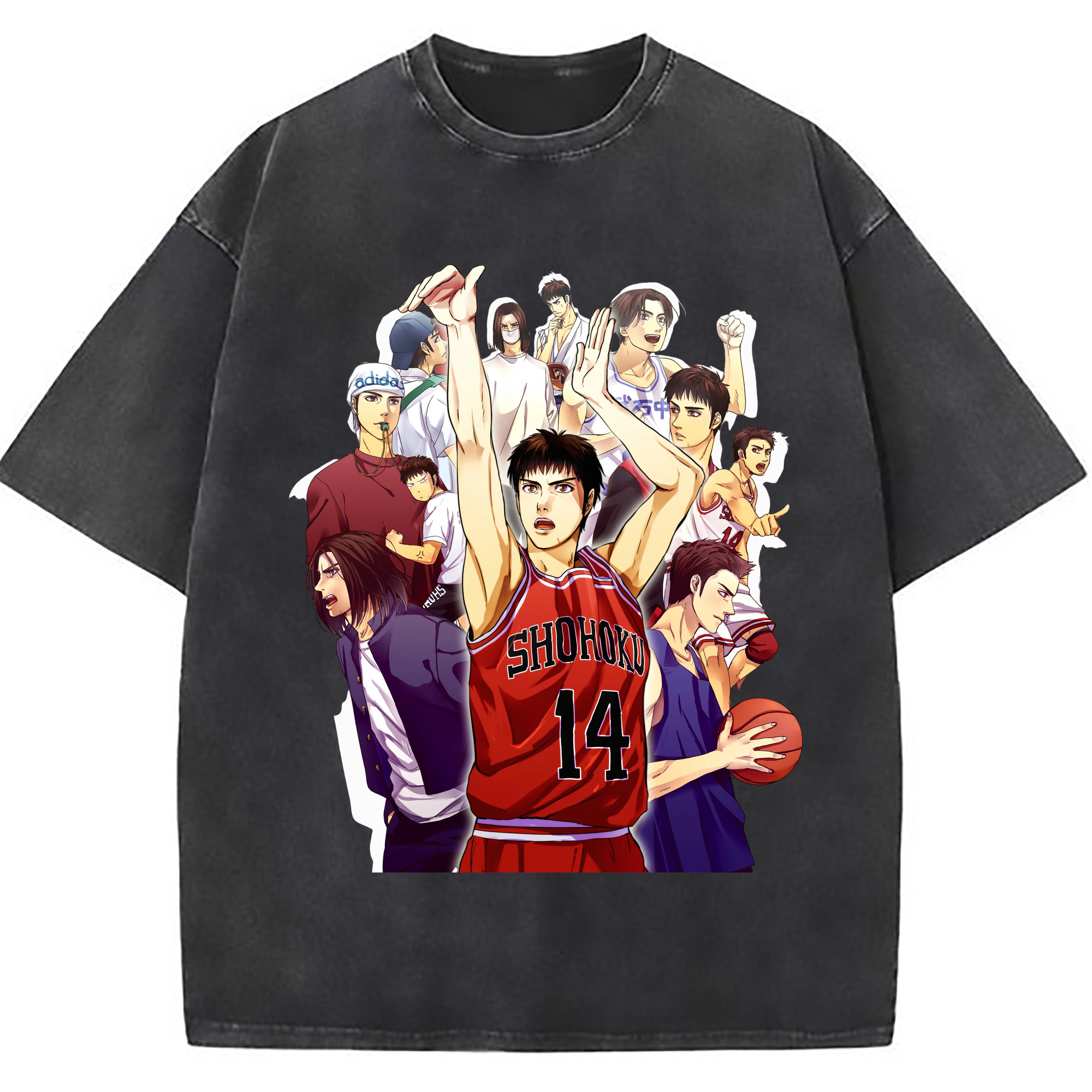 （画像用） SLAM DUNK／スラムダンク 綿100% ヴィンテージ風 半袖Tシャツ（フロントプリント）