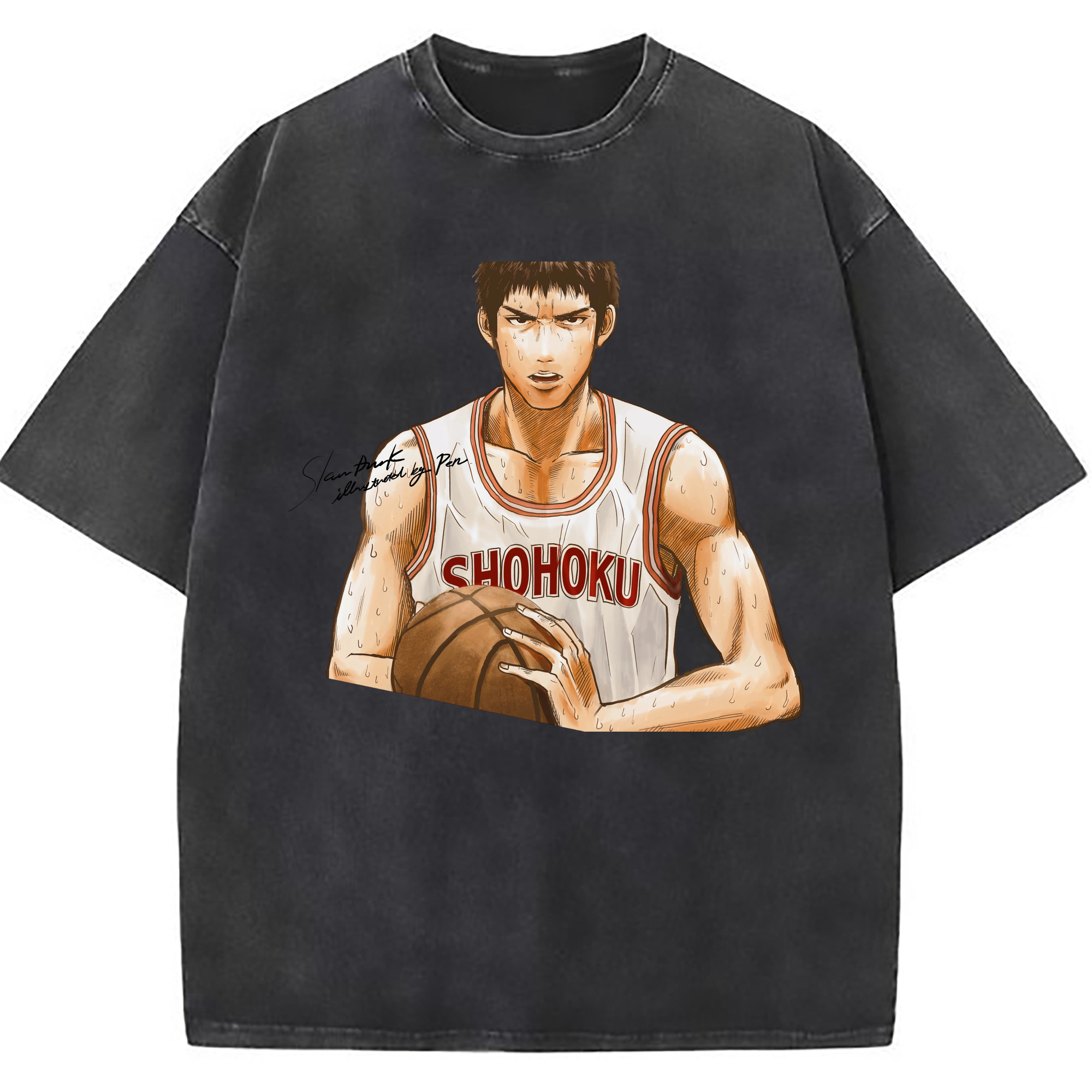 （画像用） SLAM DUNK／スラムダンク 綿100% ヴィンテージ風 半袖Tシャツ（フロントプリント）