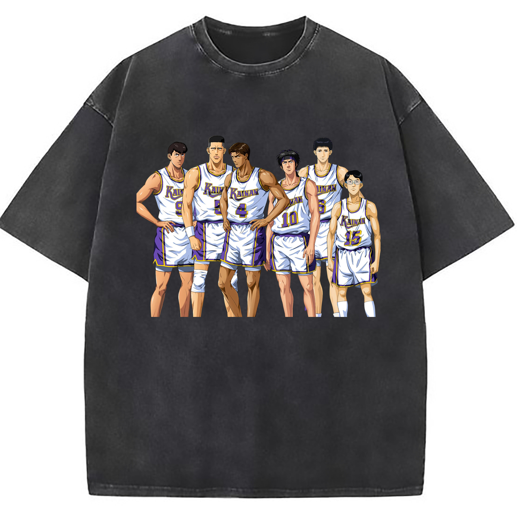 （画像用） SLAM DUNK／スラムダンク 綿100% ヴィンテージ風 半袖Tシャツ（フロントプリント）