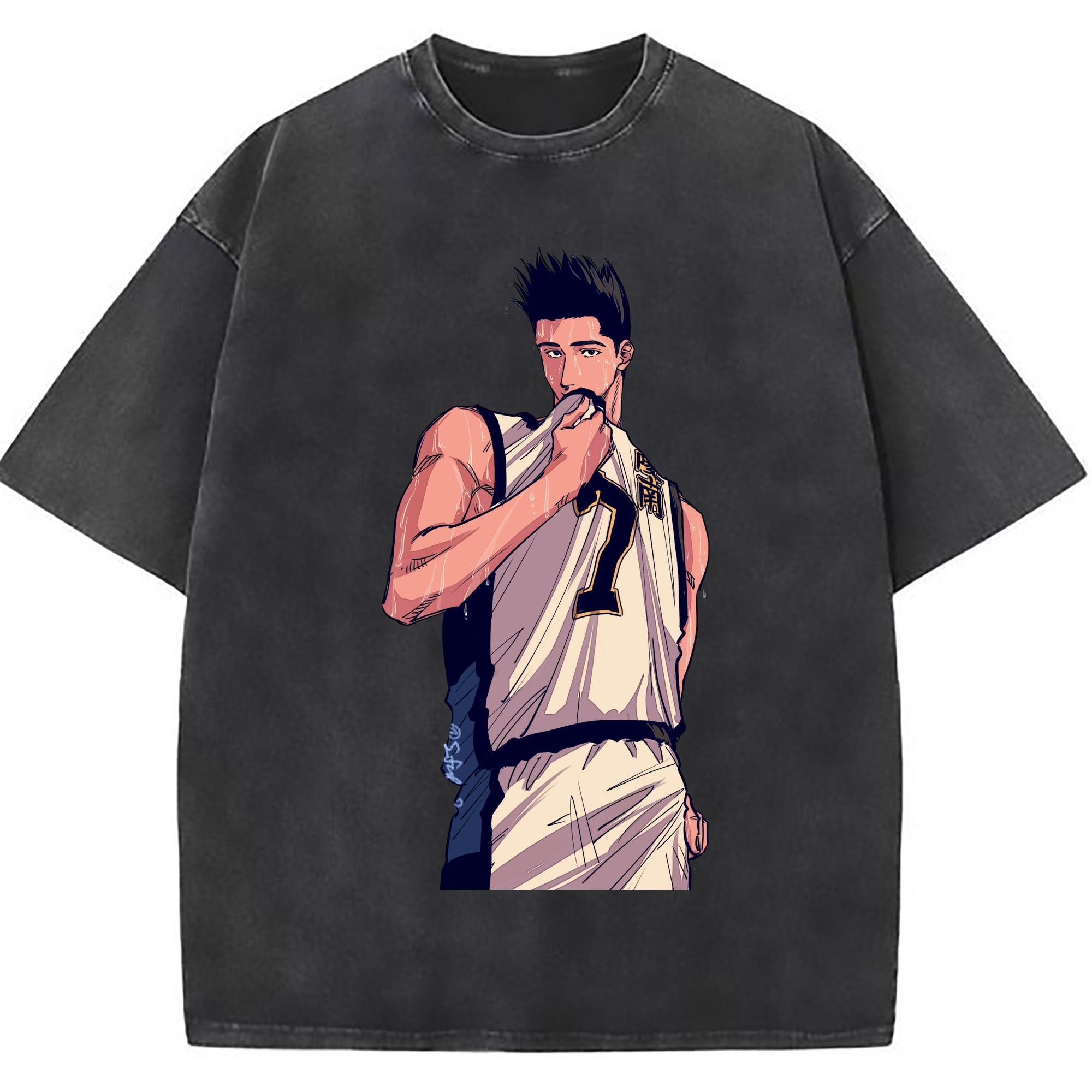 （画像用） SLAM DUNK／スラムダンク 綿100% ヴィンテージ風 半袖Tシャツ（フロントプリント）