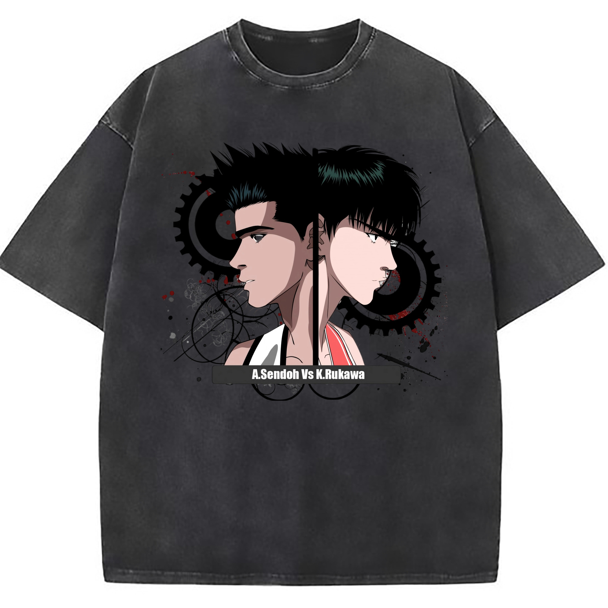 （画像用） SLAM DUNK／スラムダンク 綿100% ヴィンテージ風 半袖Tシャツ（フロントプリント）