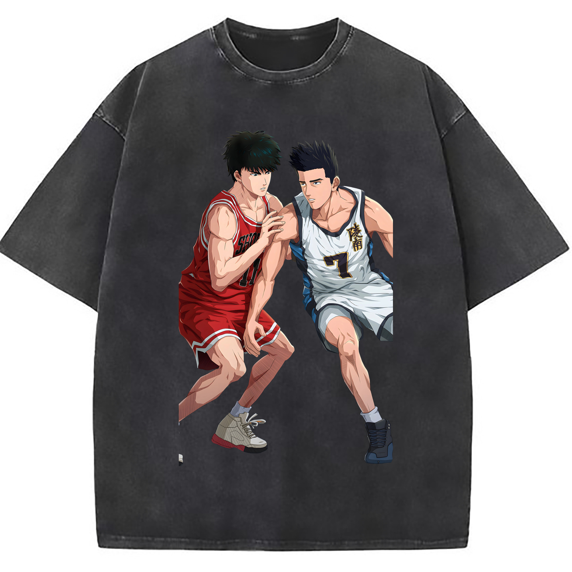 （画像用） SLAM DUNK／スラムダンク 綿100% ヴィンテージ風 半袖Tシャツ（フロントプリント）