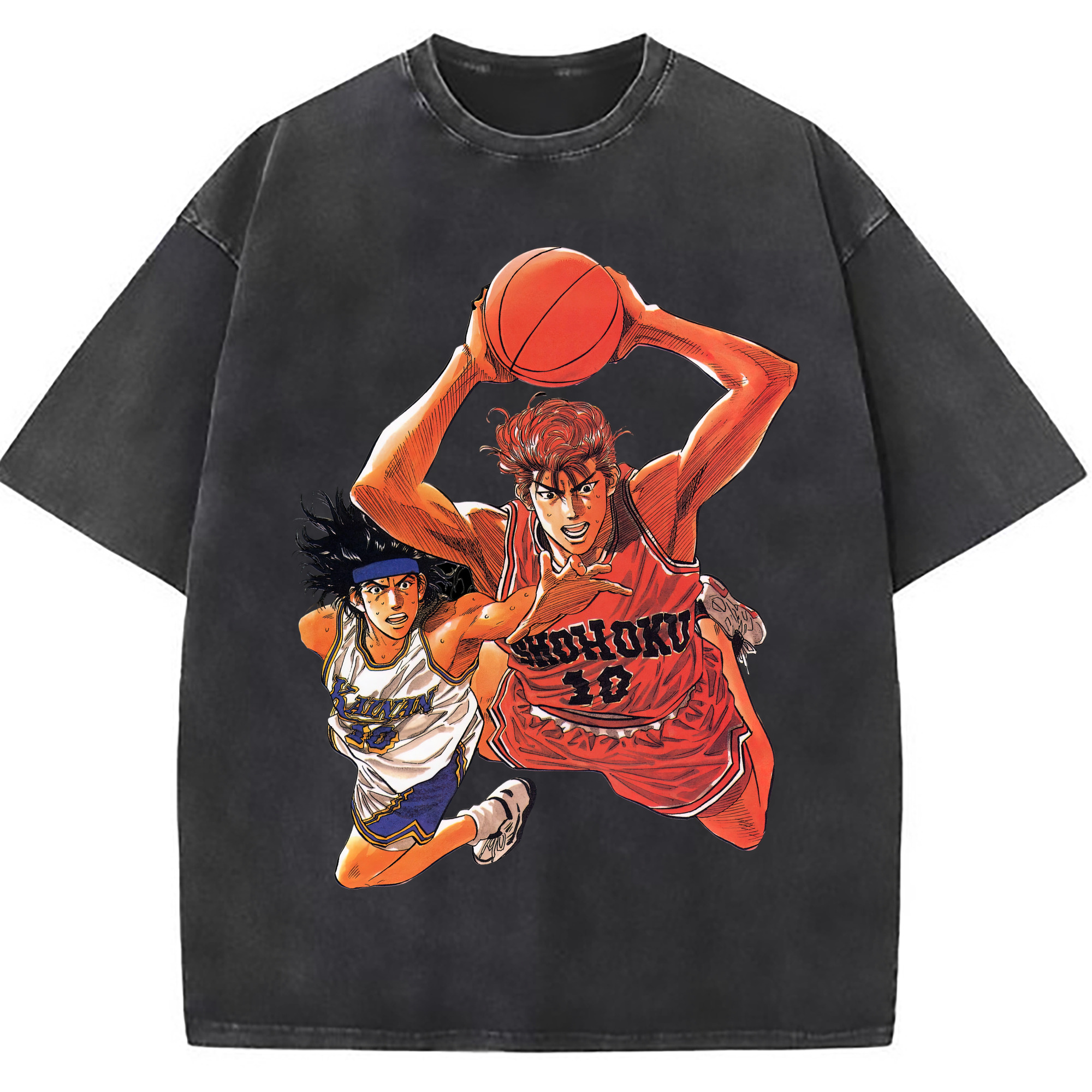 （画像用） SLAM DUNK／スラムダンク 綿100% ヴィンテージ風 半袖Tシャツ（フロントプリント）