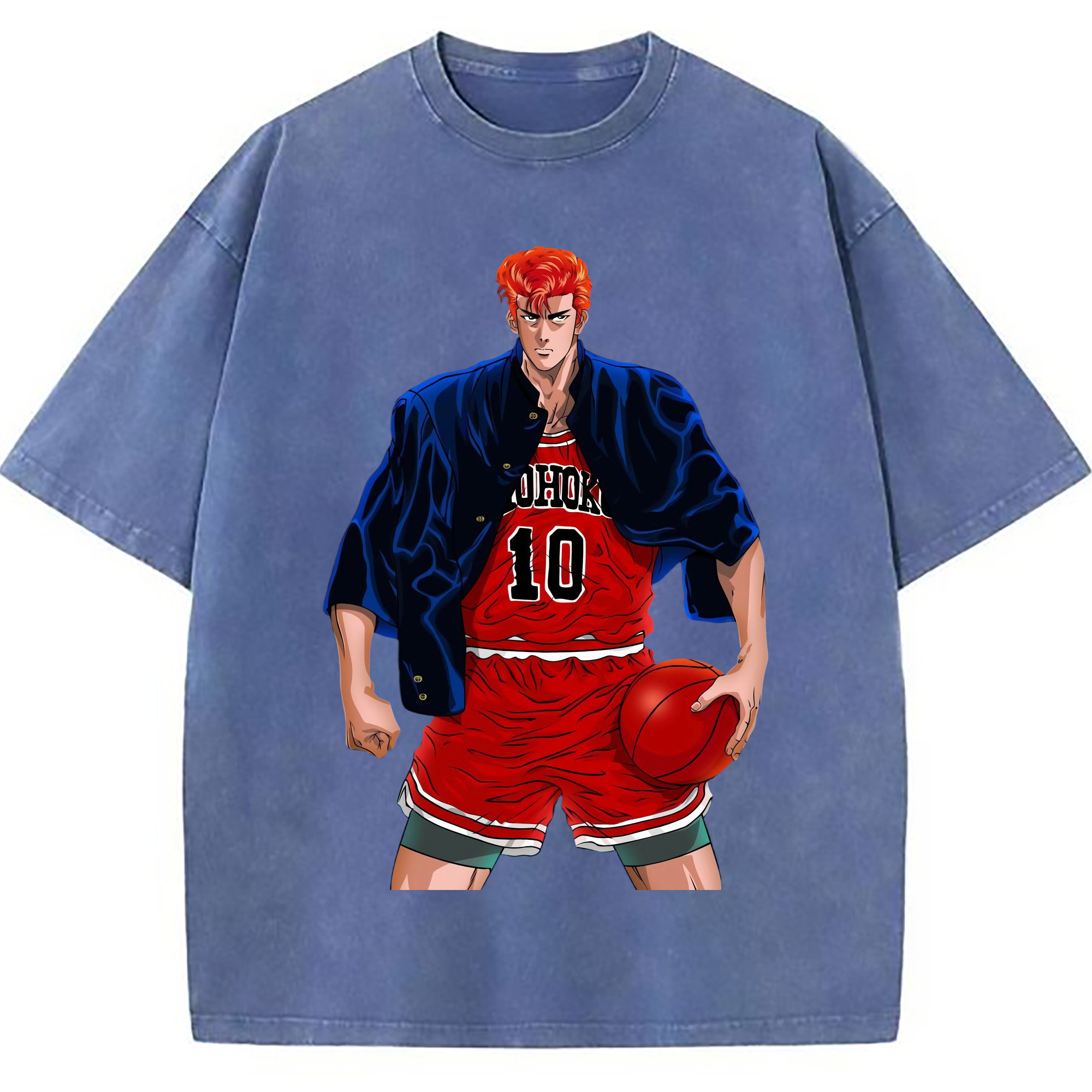（画像用） SLAM DUNK／スラムダンク 綿100% ヴィンテージ風 半袖Tシャツ（フロントプリント）