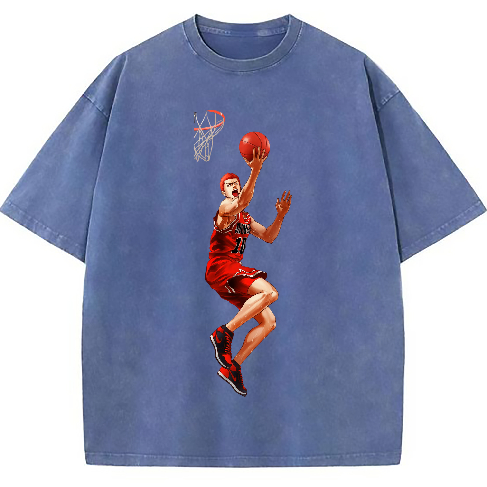 （画像用） SLAM DUNK／スラムダンク 綿100% ヴィンテージ風 半袖Tシャツ（フロントプリント）