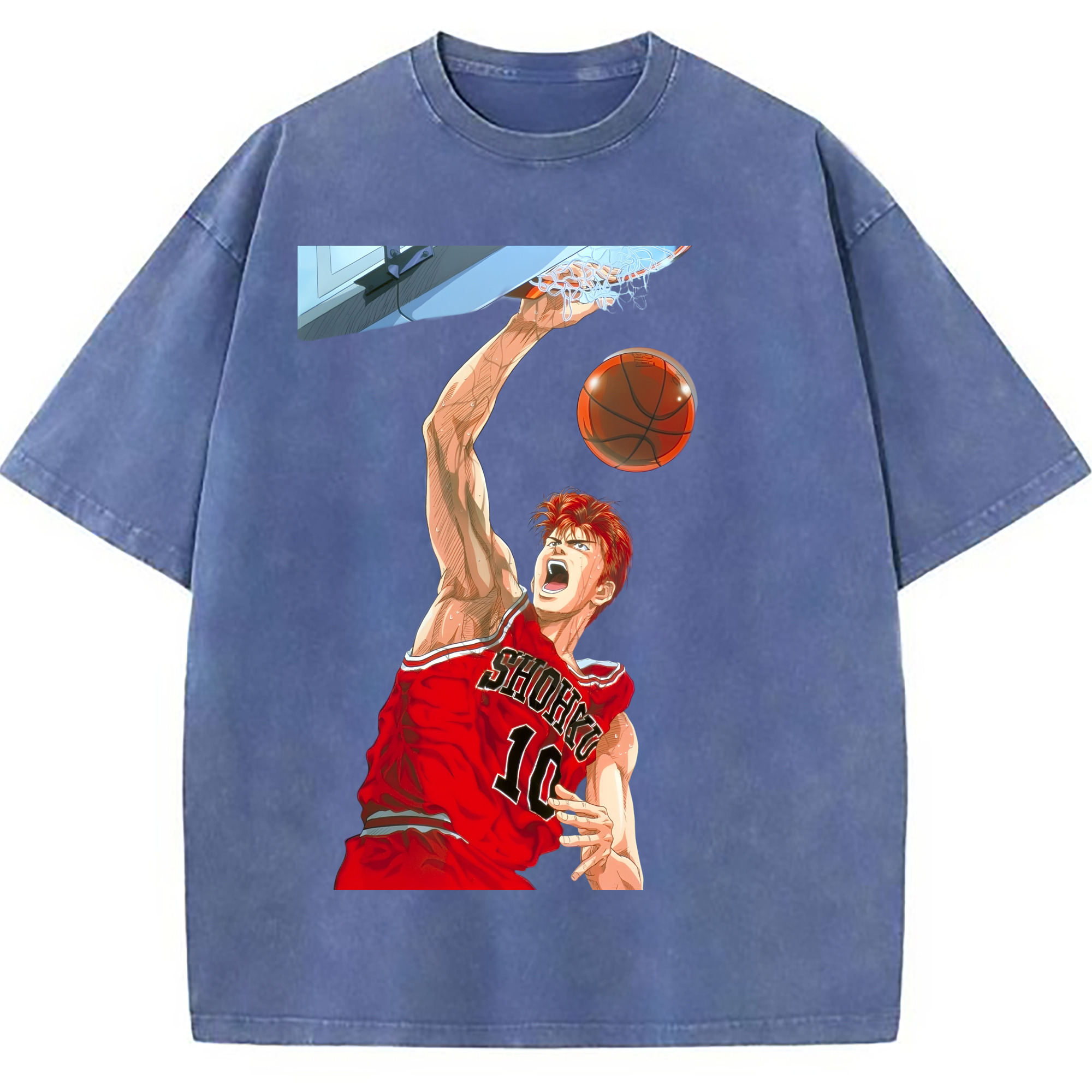 （画像用） SLAM DUNK／スラムダンク 綿100% ヴィンテージ風 半袖Tシャツ（フロントプリント）