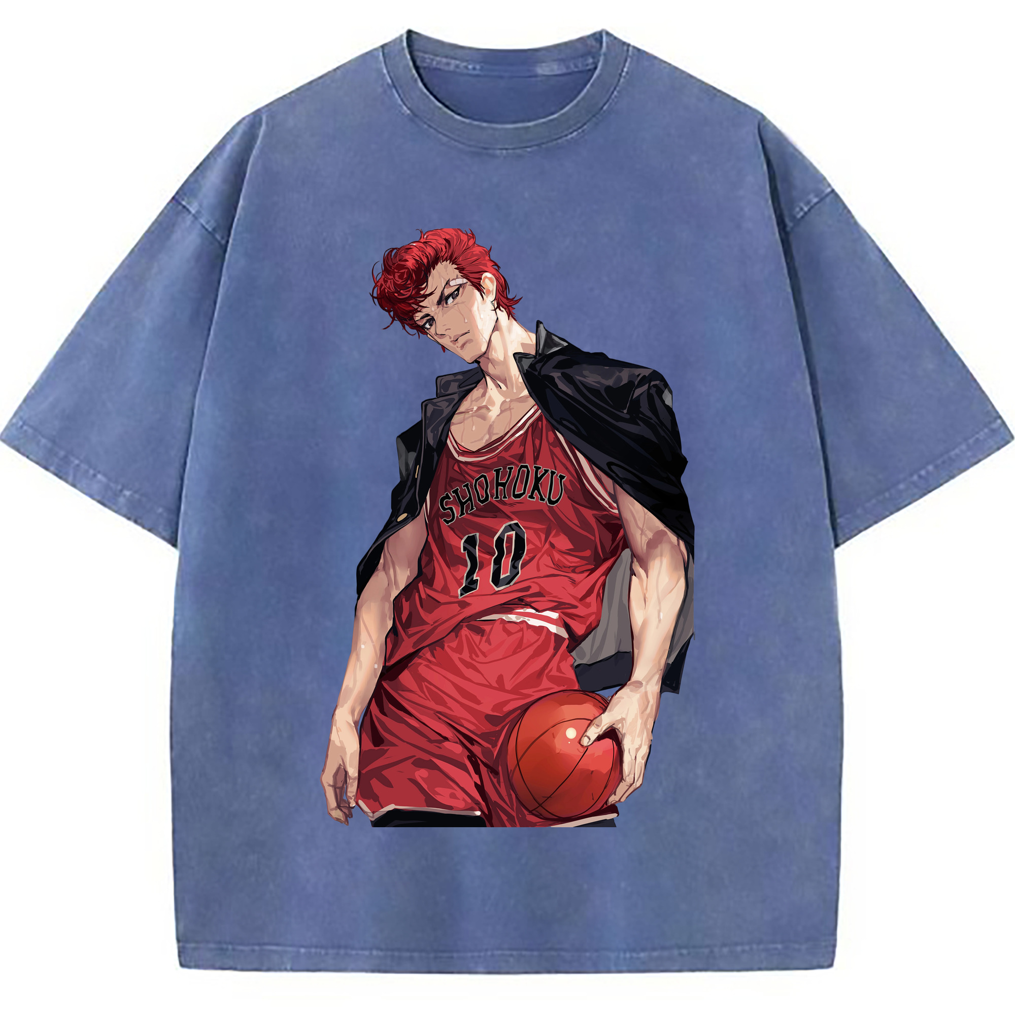 （画像用） SLAM DUNK／スラムダンク 綿100% ヴィンテージ風 半袖Tシャツ（フロントプリント）