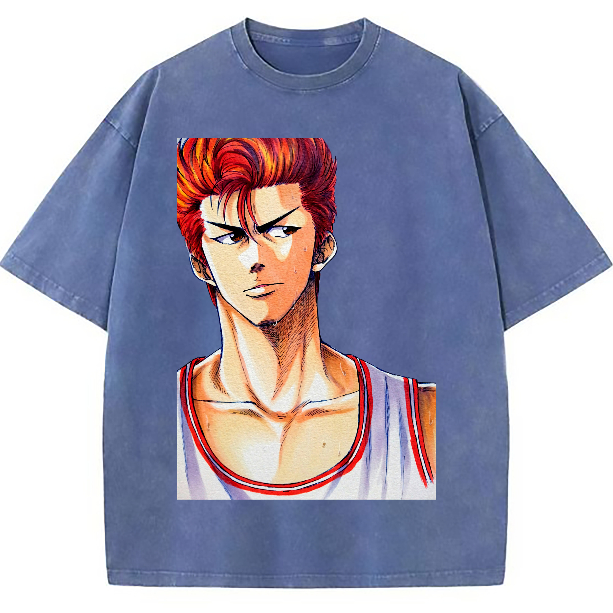 （画像用） SLAM DUNK／スラムダンク 綿100% ヴィンテージ風 半袖Tシャツ（フロントプリント）