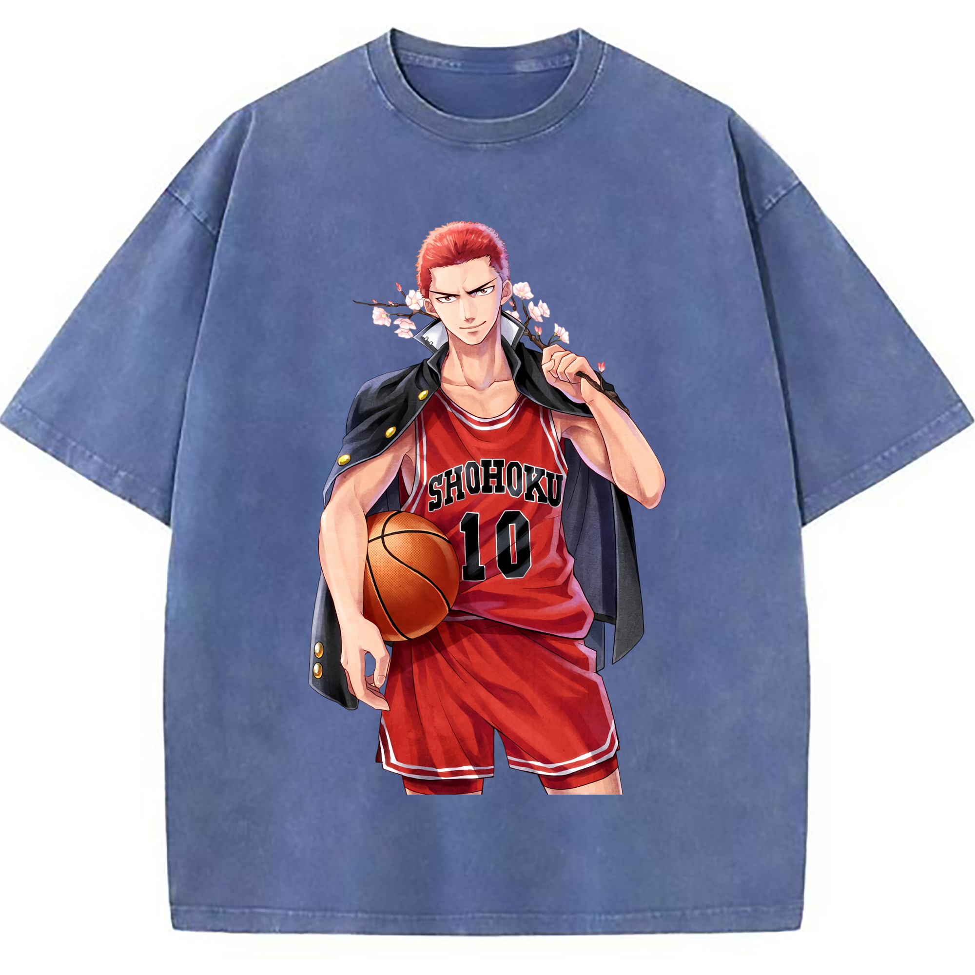 （画像用） SLAM DUNK／スラムダンク 綿100% ヴィンテージ風 半袖Tシャツ（フロントプリント）