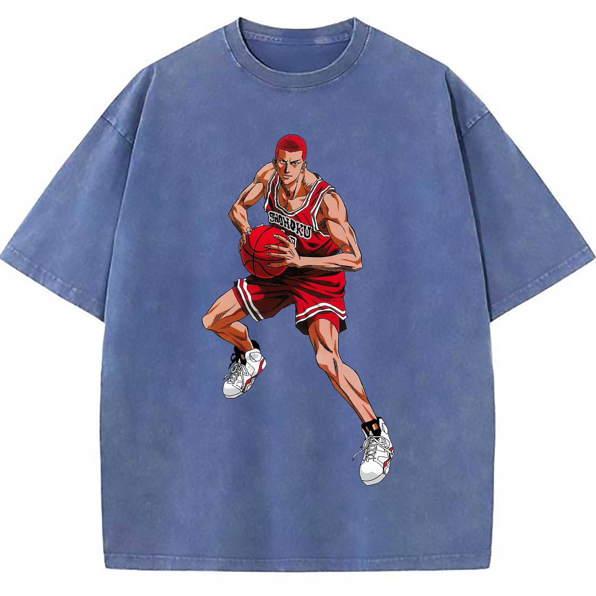 （画像用） SLAM DUNK／スラムダンク 綿100% ヴィンテージ風 半袖Tシャツ（フロントプリント）