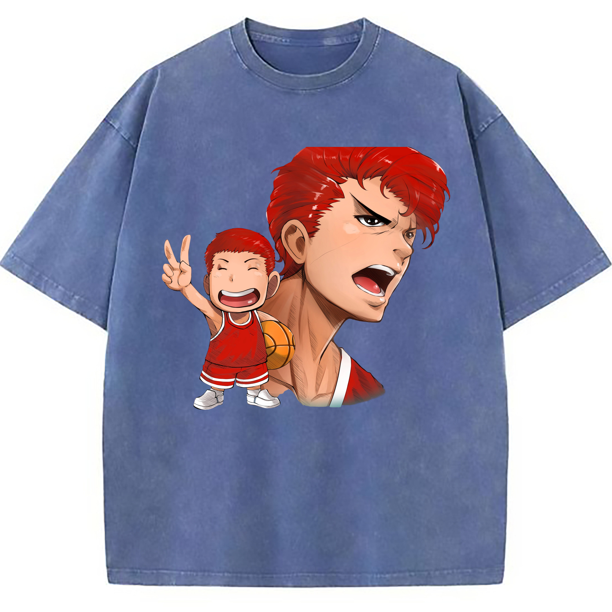 （画像用） SLAM DUNK／スラムダンク 綿100% ヴィンテージ風 半袖Tシャツ（フロントプリント）