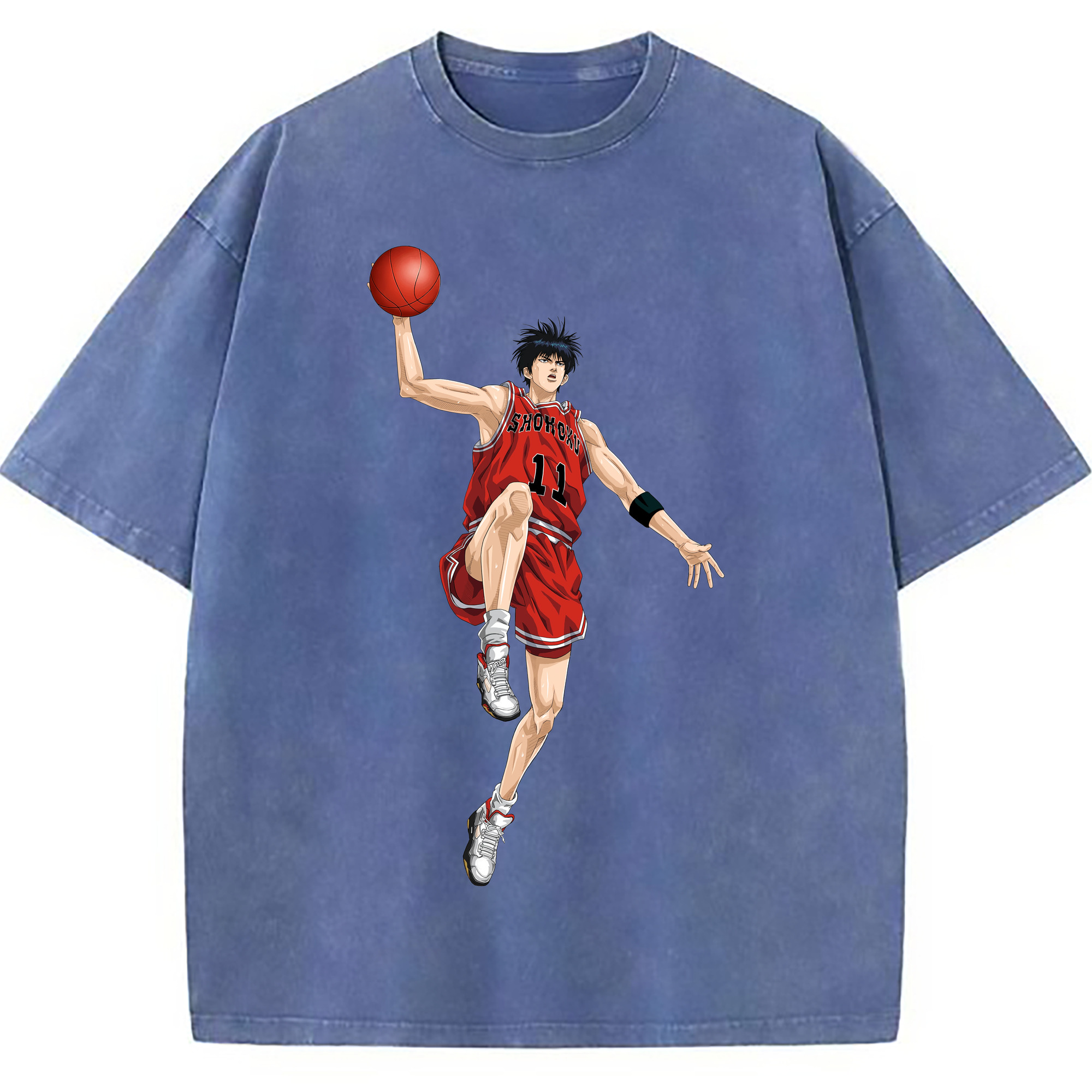 （画像用） SLAM DUNK／スラムダンク 綿100% ヴィンテージ風 半袖Tシャツ（フロントプリント）