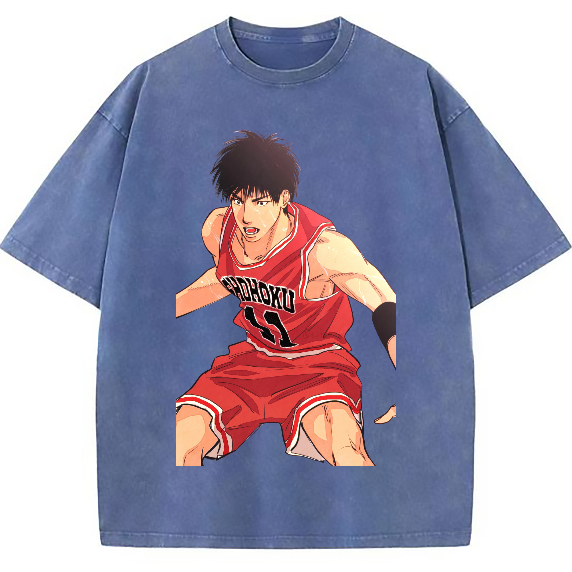 （画像用） SLAM DUNK／スラムダンク 綿100% ヴィンテージ風 半袖Tシャツ（フロントプリント）
