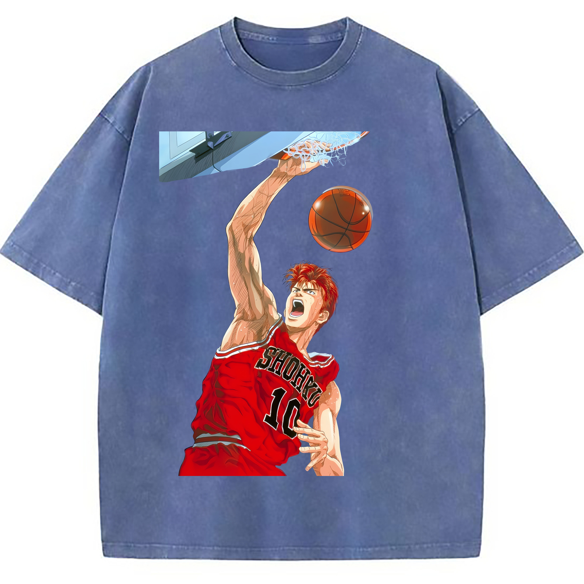 （画像用） SLAM DUNK／スラムダンク 綿100% ヴィンテージ風 半袖Tシャツ（フロントプリント）