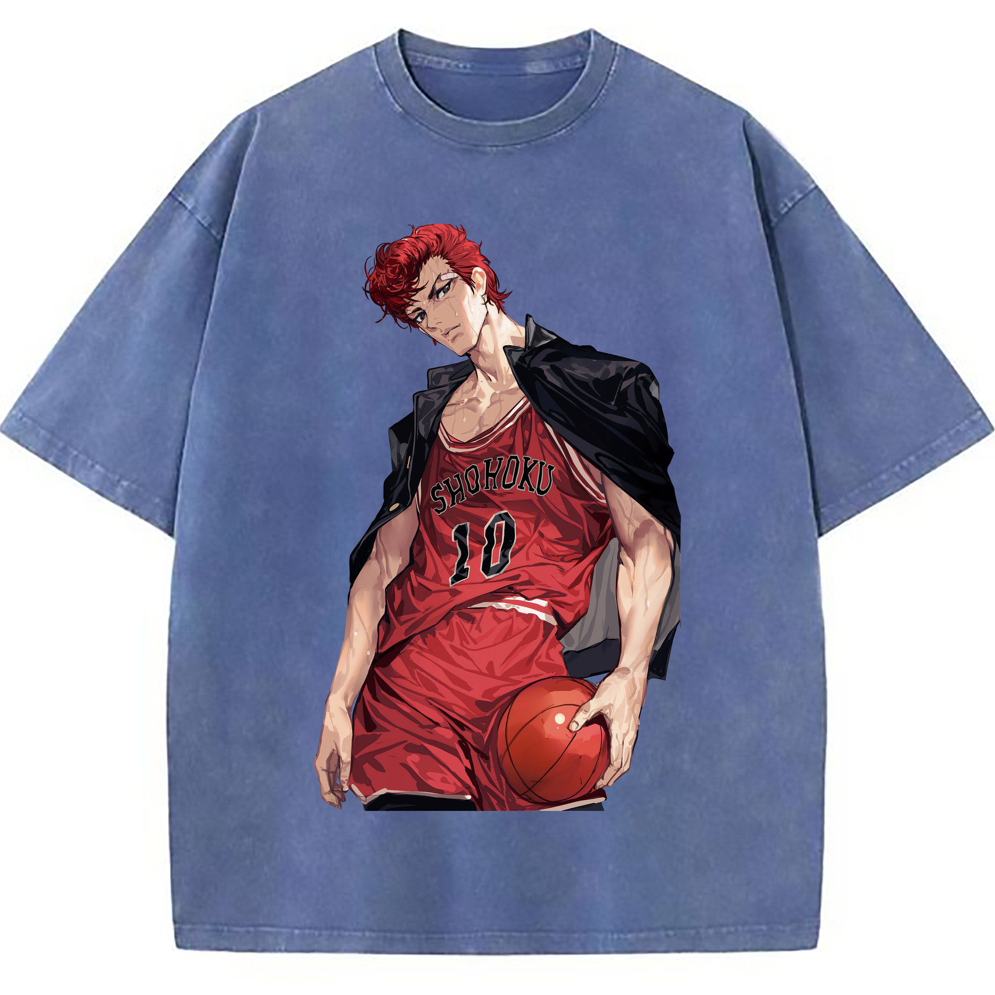 （画像用） SLAM DUNK／スラムダンク 綿100% ヴィンテージ風 半袖Tシャツ（フロントプリント）