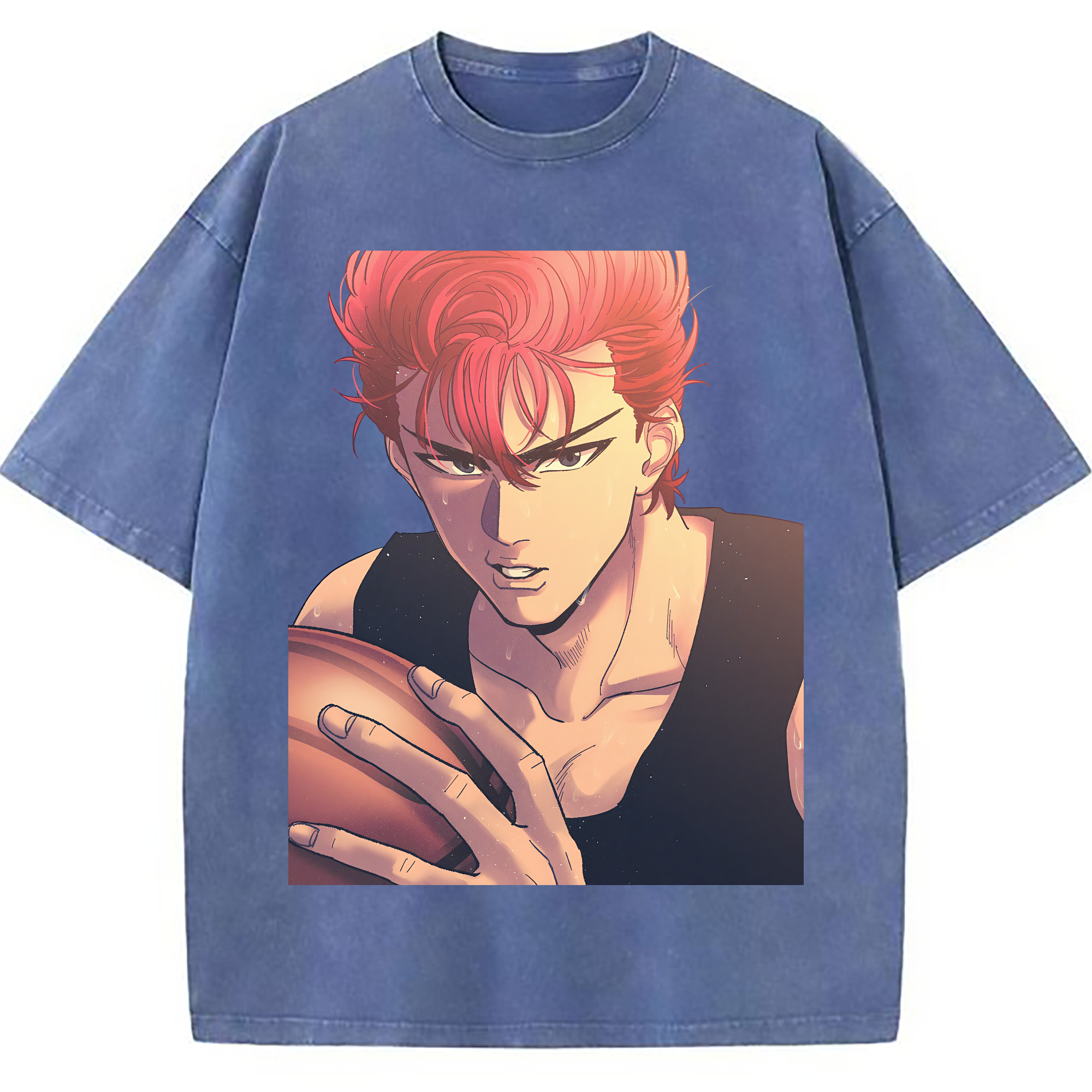（画像用） SLAM DUNK／スラムダンク 綿100% ヴィンテージ風 半袖Tシャツ（フロントプリント）