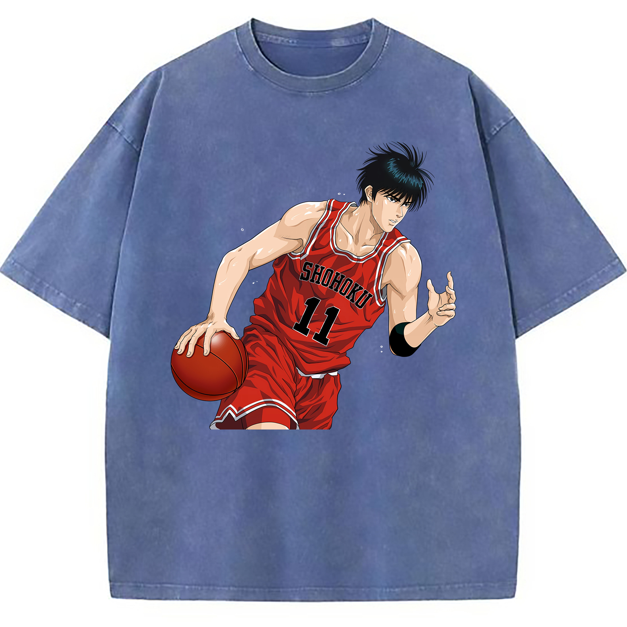 （画像用） SLAM DUNK／スラムダンク 綿100% ヴィンテージ風 半袖Tシャツ（フロントプリント）
