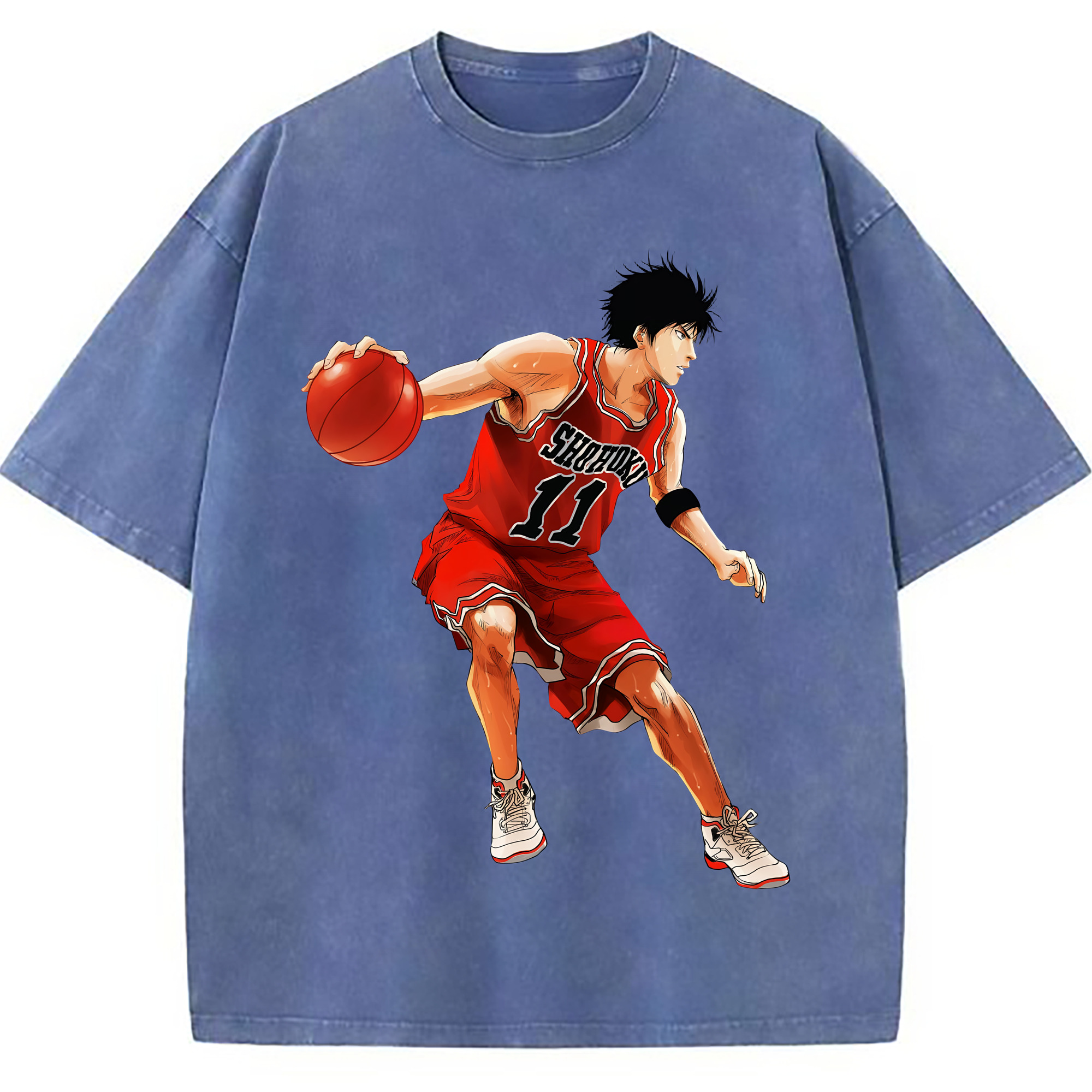 （画像用） SLAM DUNK／スラムダンク 綿100% ヴィンテージ風 半袖Tシャツ（フロントプリント）