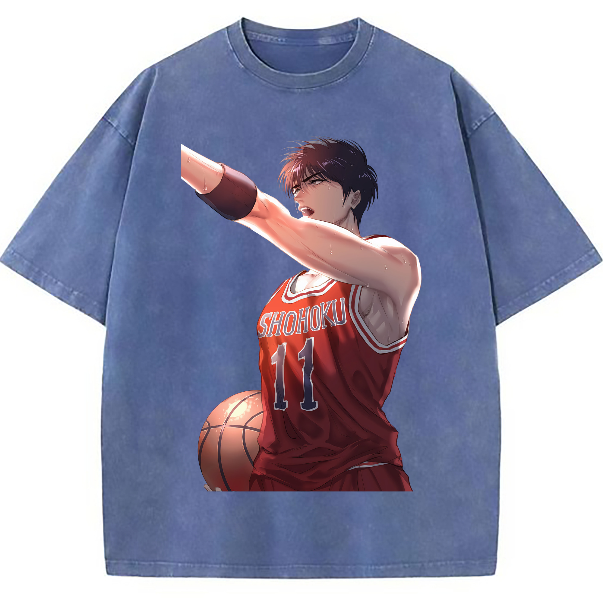 （画像用） SLAM DUNK／スラムダンク 綿100% ヴィンテージ風 半袖Tシャツ（フロントプリント）