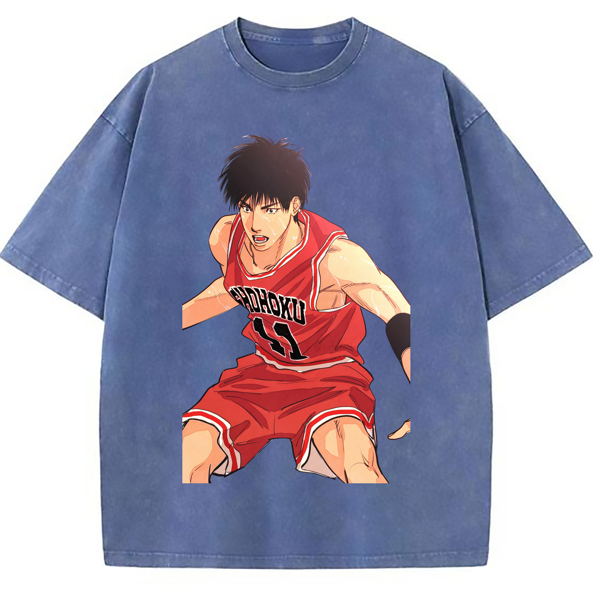 （画像用） SLAM DUNK／スラムダンク 綿100% ヴィンテージ風 半袖Tシャツ（フロントプリント）