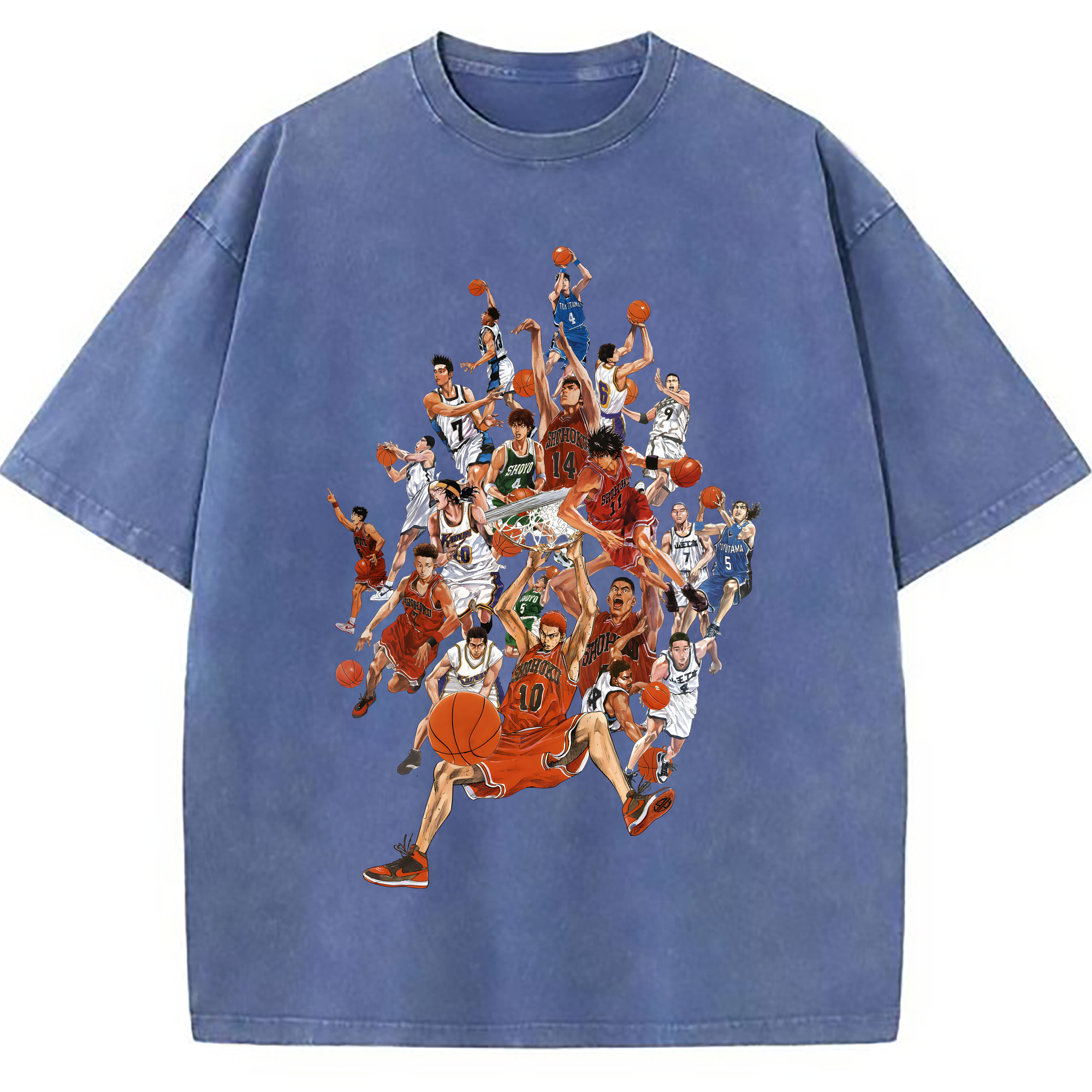 （画像用） SLAM DUNK／スラムダンク 綿100% ヴィンテージ風 半袖Tシャツ（フロントプリント）