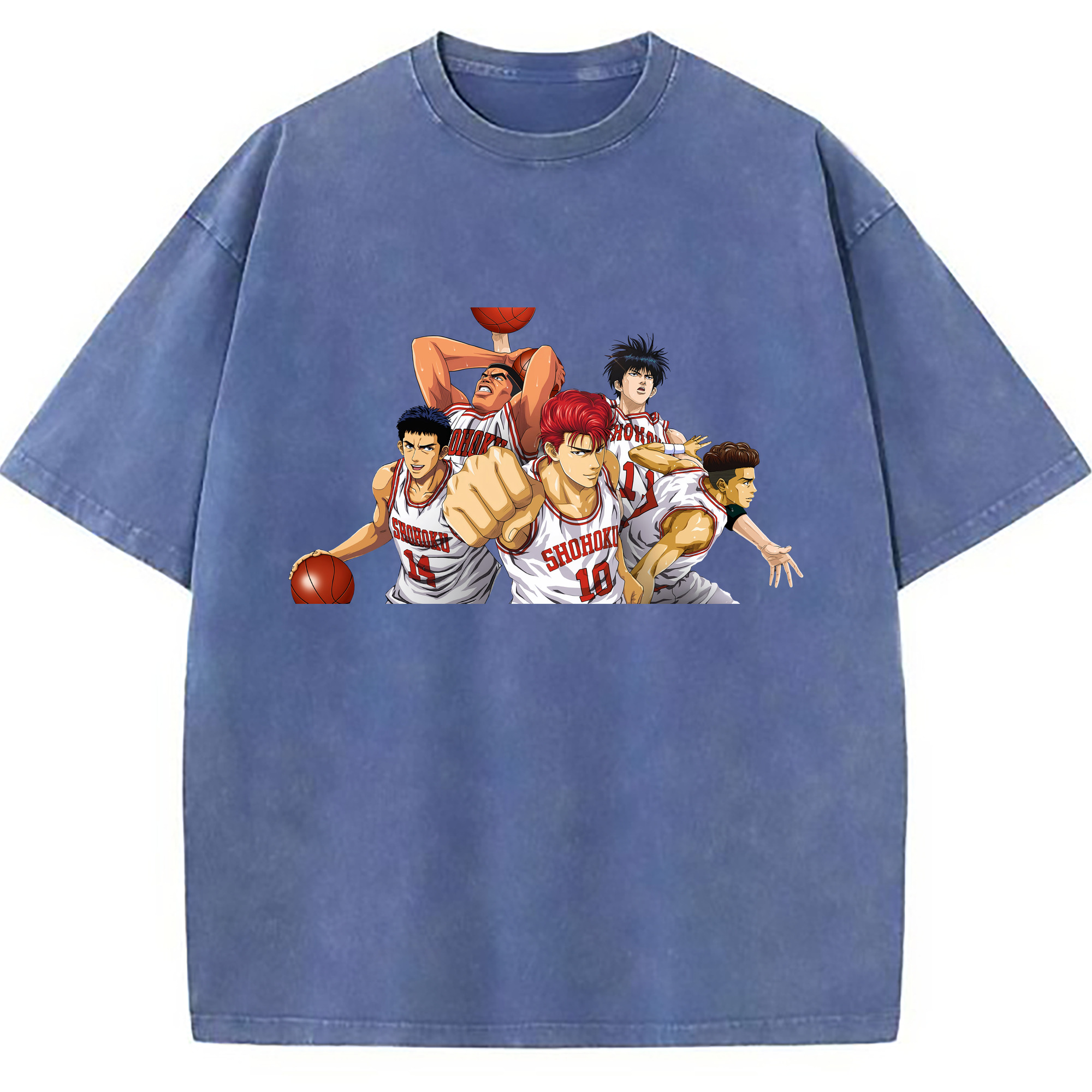 （画像用） SLAM DUNK／スラムダンク 綿100% ヴィンテージ風 半袖Tシャツ（フロントプリント）