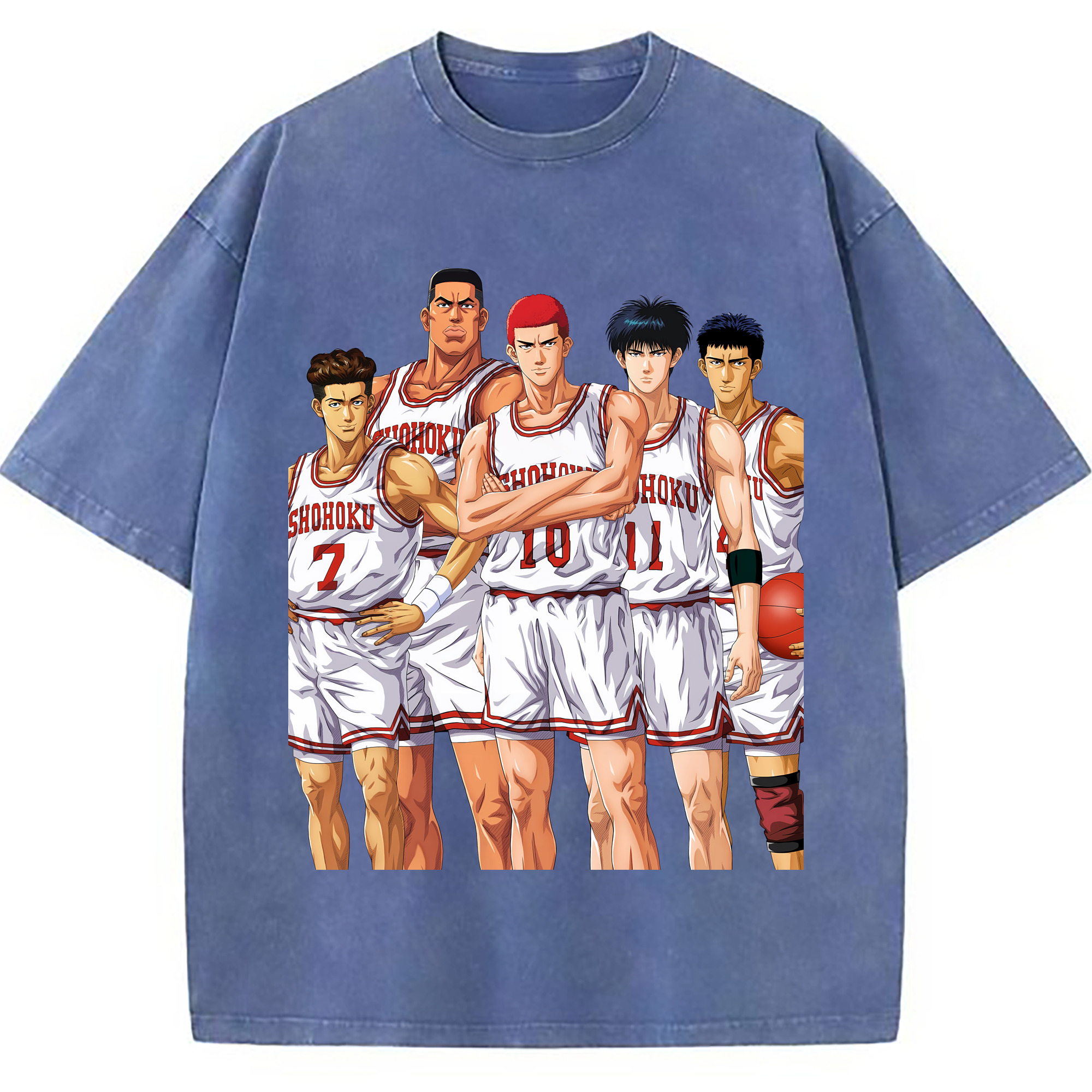 （画像用） SLAM DUNK／スラムダンク 綿100% ヴィンテージ風 半袖Tシャツ（フロントプリント）