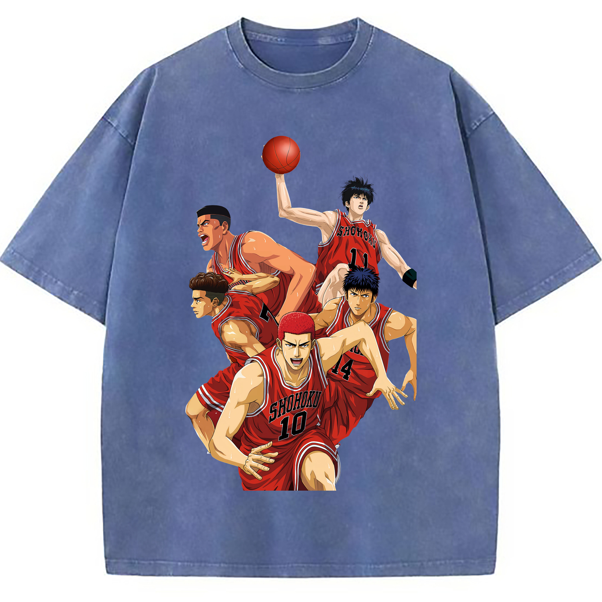（画像用） SLAM DUNK／スラムダンク 綿100% ヴィンテージ風 半袖Tシャツ（フロントプリント）