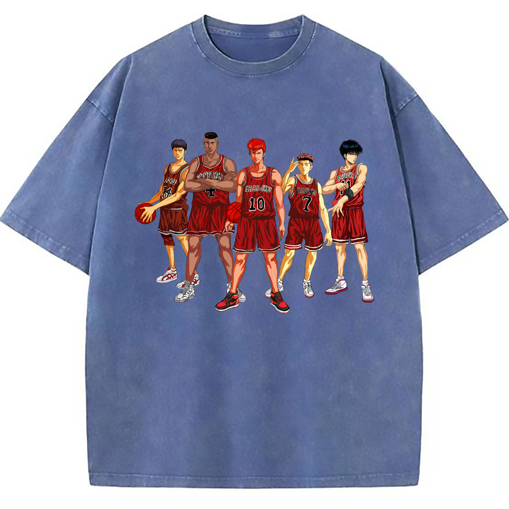 （画像用） SLAM DUNK／スラムダンク 綿100% ヴィンテージ風 半袖Tシャツ（フロントプリント）