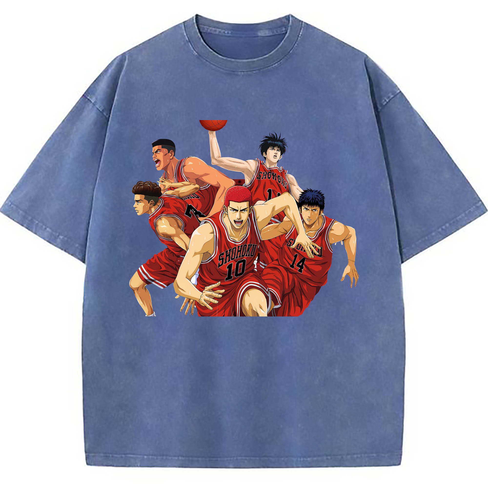 （画像用） SLAM DUNK／スラムダンク 綿100% ヴィンテージ風 半袖Tシャツ（フロントプリント）