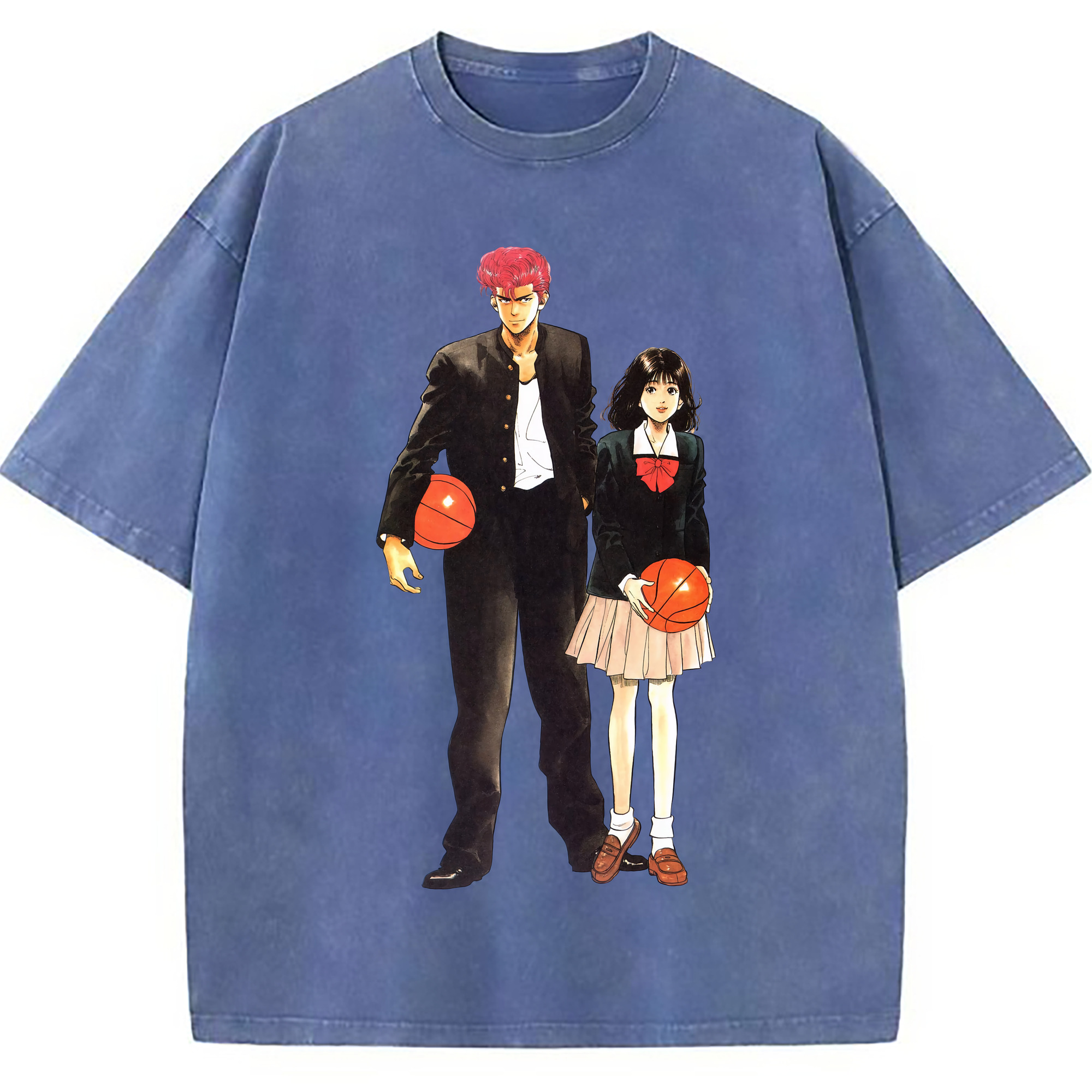 （画像用） SLAM DUNK／スラムダンク 綿100% ヴィンテージ風 半袖Tシャツ（フロントプリント）