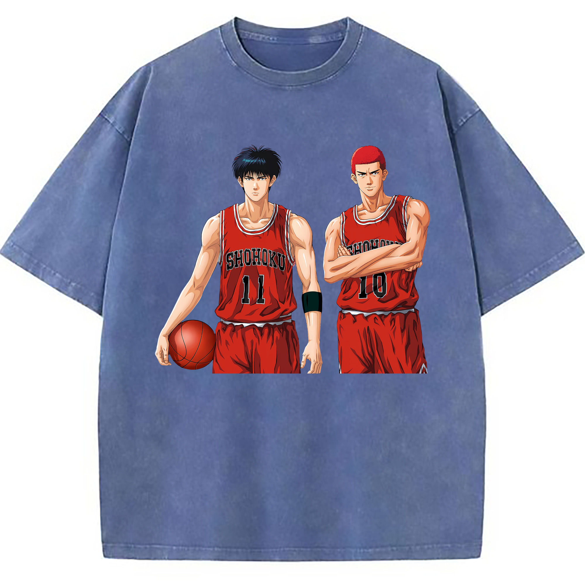 （画像用） SLAM DUNK／スラムダンク 綿100% ヴィンテージ風 半袖Tシャツ（フロントプリント）