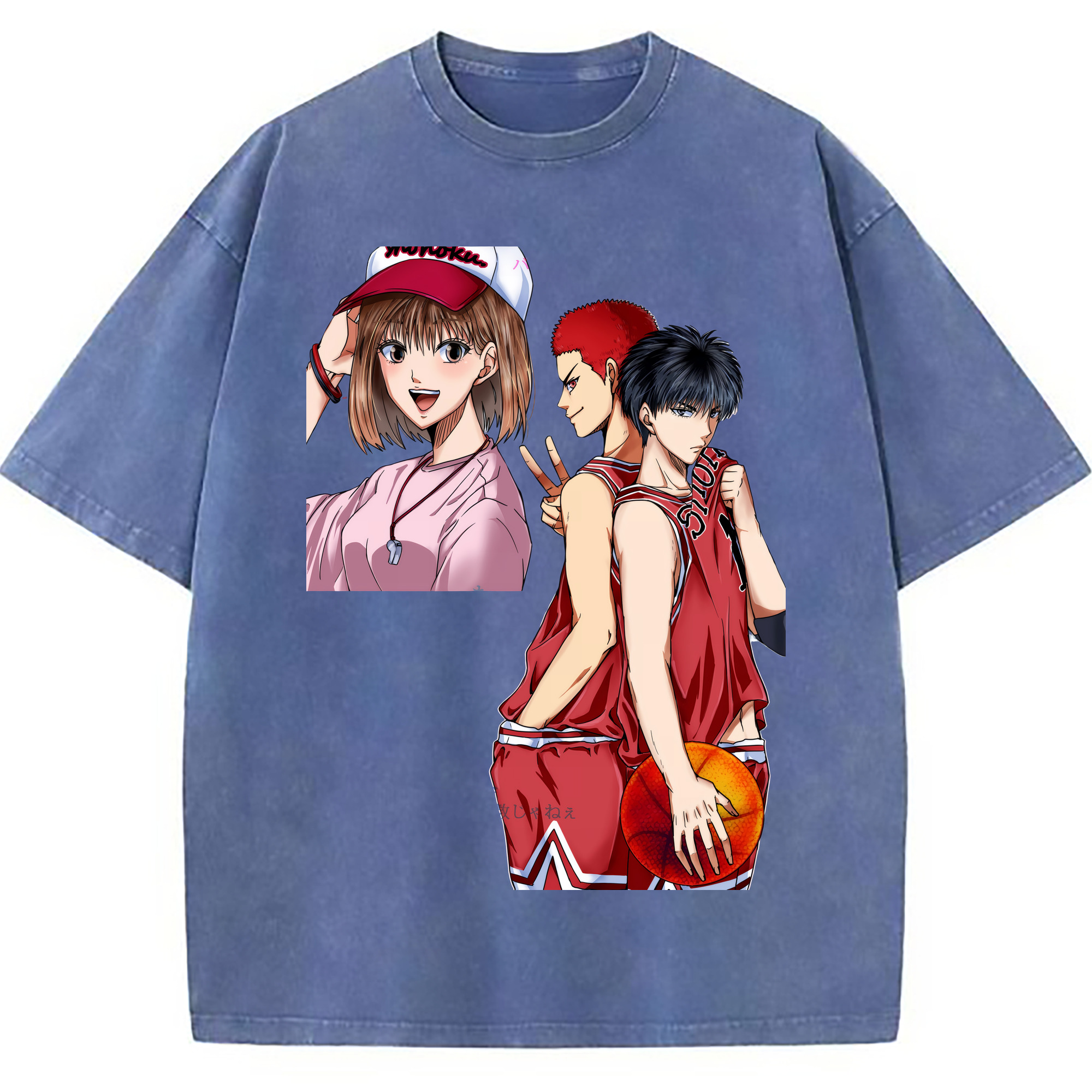 （画像用） SLAM DUNK／スラムダンク 綿100% ヴィンテージ風 半袖Tシャツ（フロントプリント）