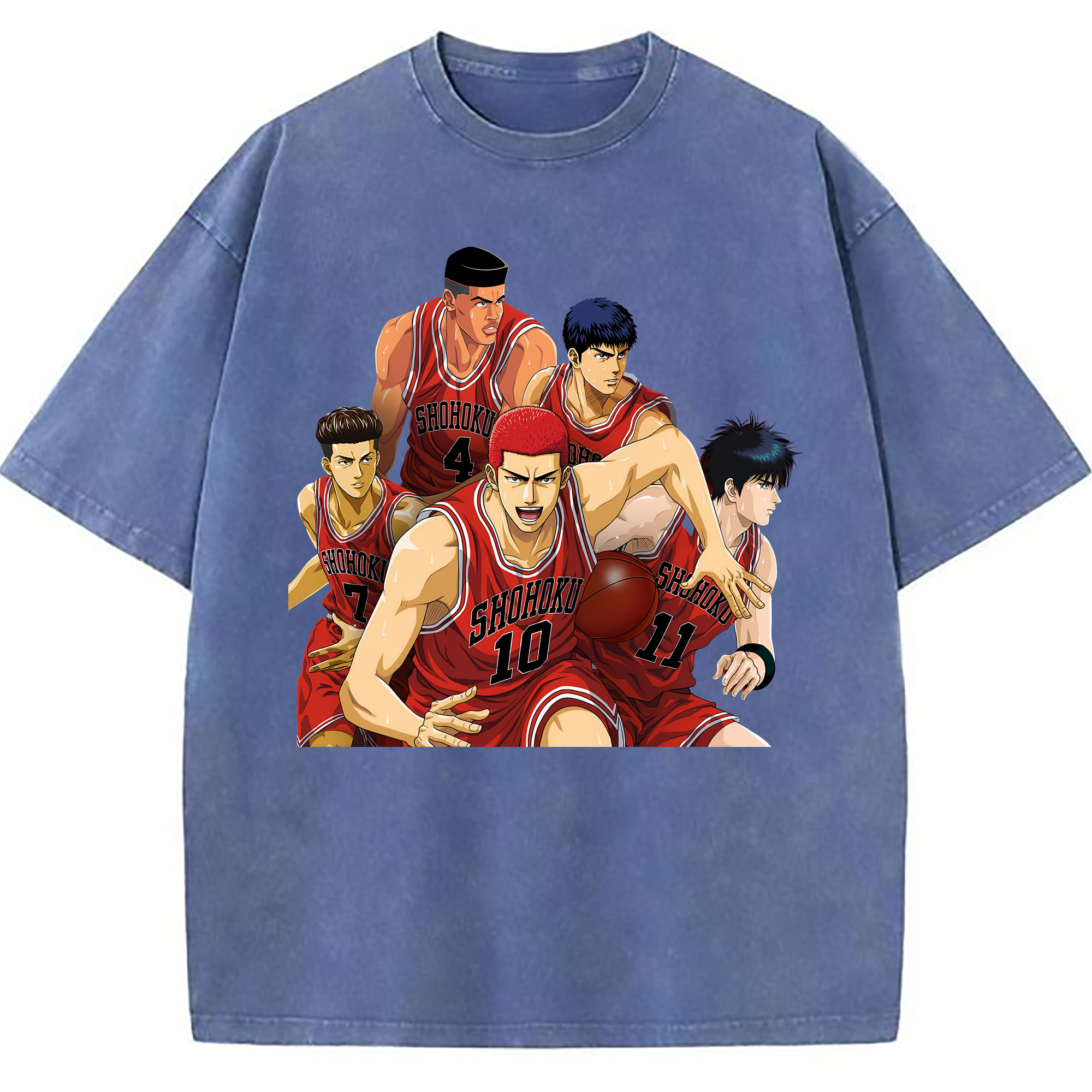 （画像用） SLAM DUNK／スラムダンク 綿100% ヴィンテージ風 半袖Tシャツ（フロントプリント）