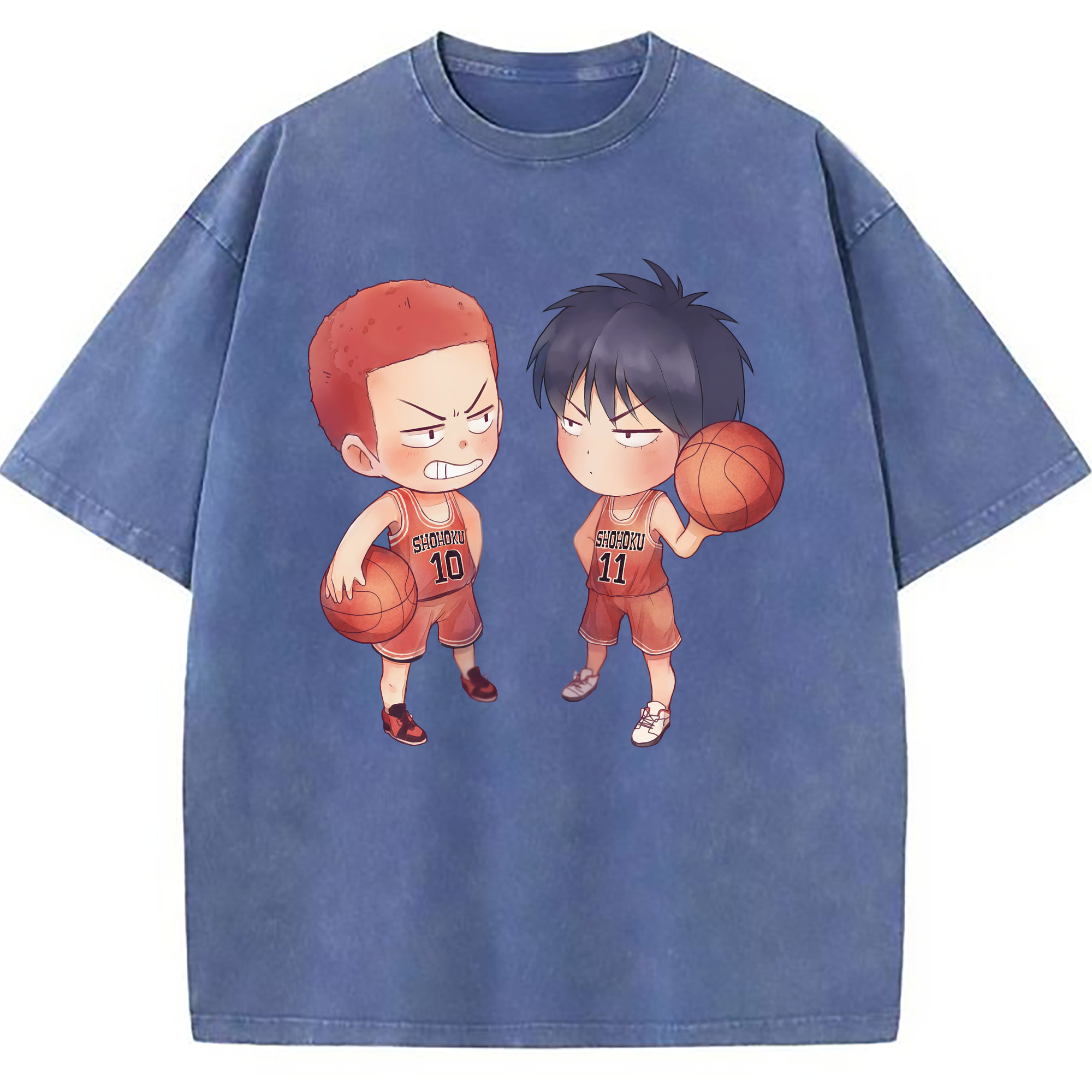 （画像用） SLAM DUNK／スラムダンク 綿100% ヴィンテージ風 半袖Tシャツ（フロントプリント）