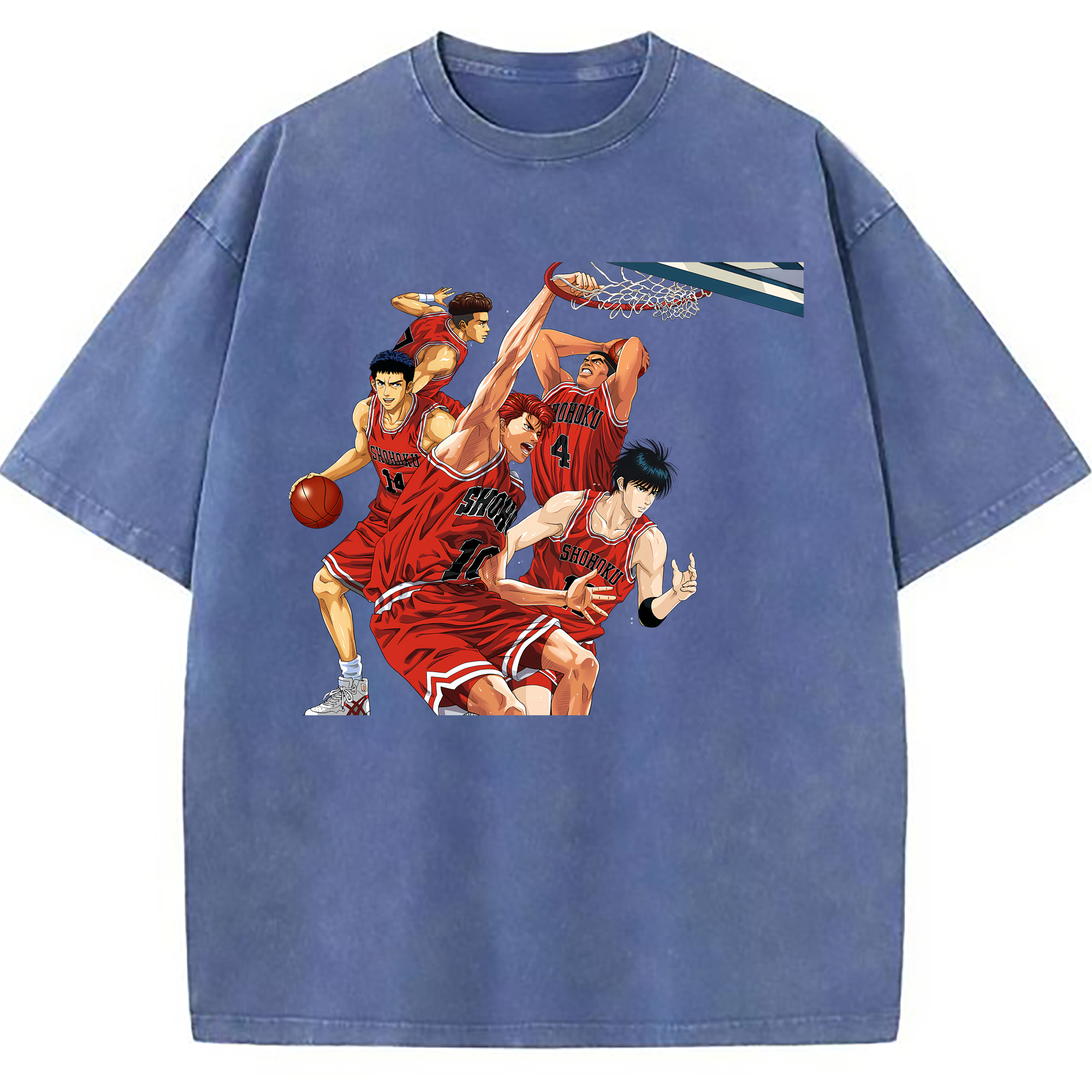 （画像用） SLAM DUNK／スラムダンク 綿100% ヴィンテージ風 半袖Tシャツ（フロントプリント）