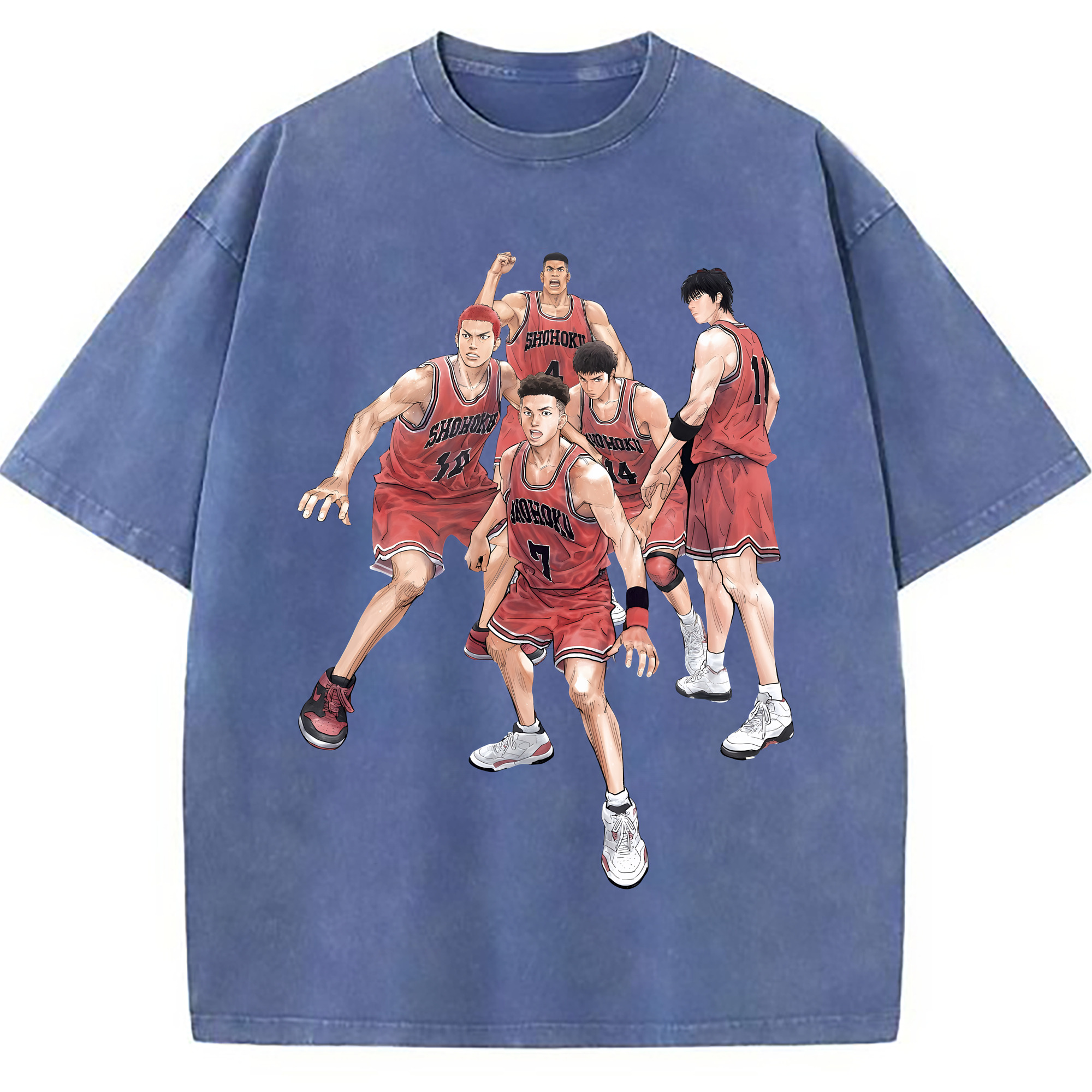 （画像用） SLAM DUNK／スラムダンク 綿100% ヴィンテージ風 半袖Tシャツ（フロントプリント）