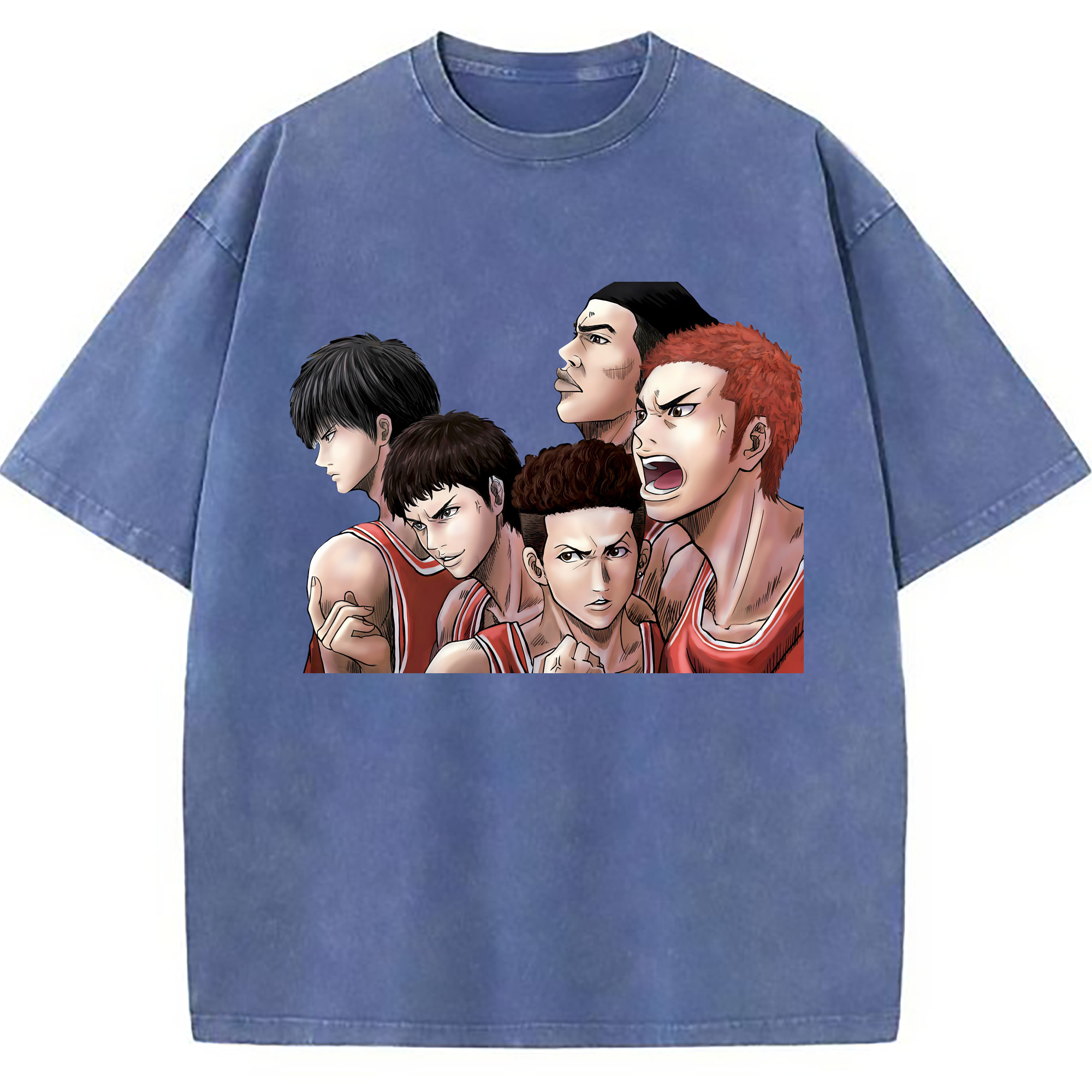 （画像用） SLAM DUNK／スラムダンク 綿100% ヴィンテージ風 半袖Tシャツ（フロントプリント）