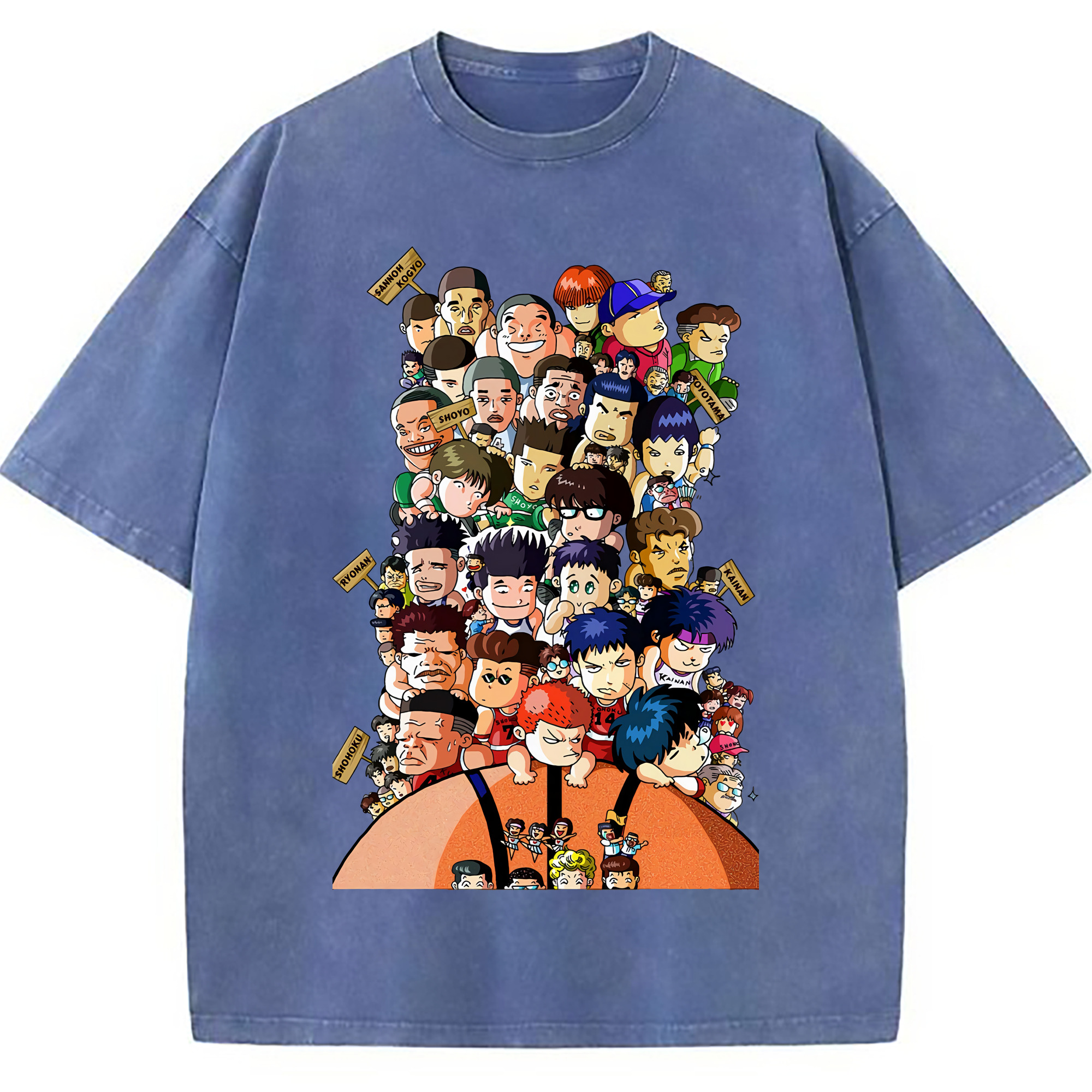 （画像用） SLAM DUNK／スラムダンク 綿100% ヴィンテージ風 半袖Tシャツ（フロントプリント）
