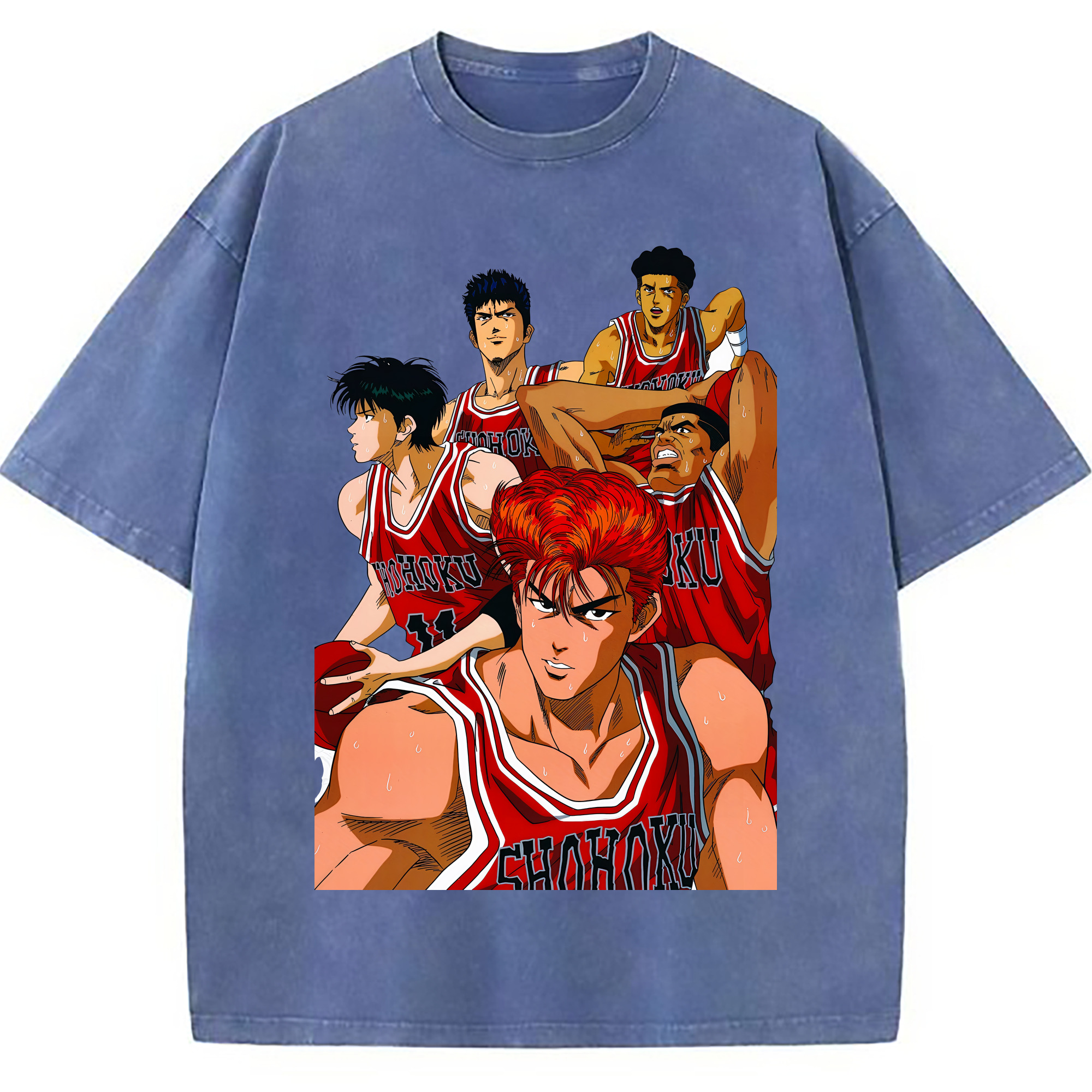 （画像用） SLAM DUNK／スラムダンク 綿100% ヴィンテージ風 半袖Tシャツ（フロントプリント）