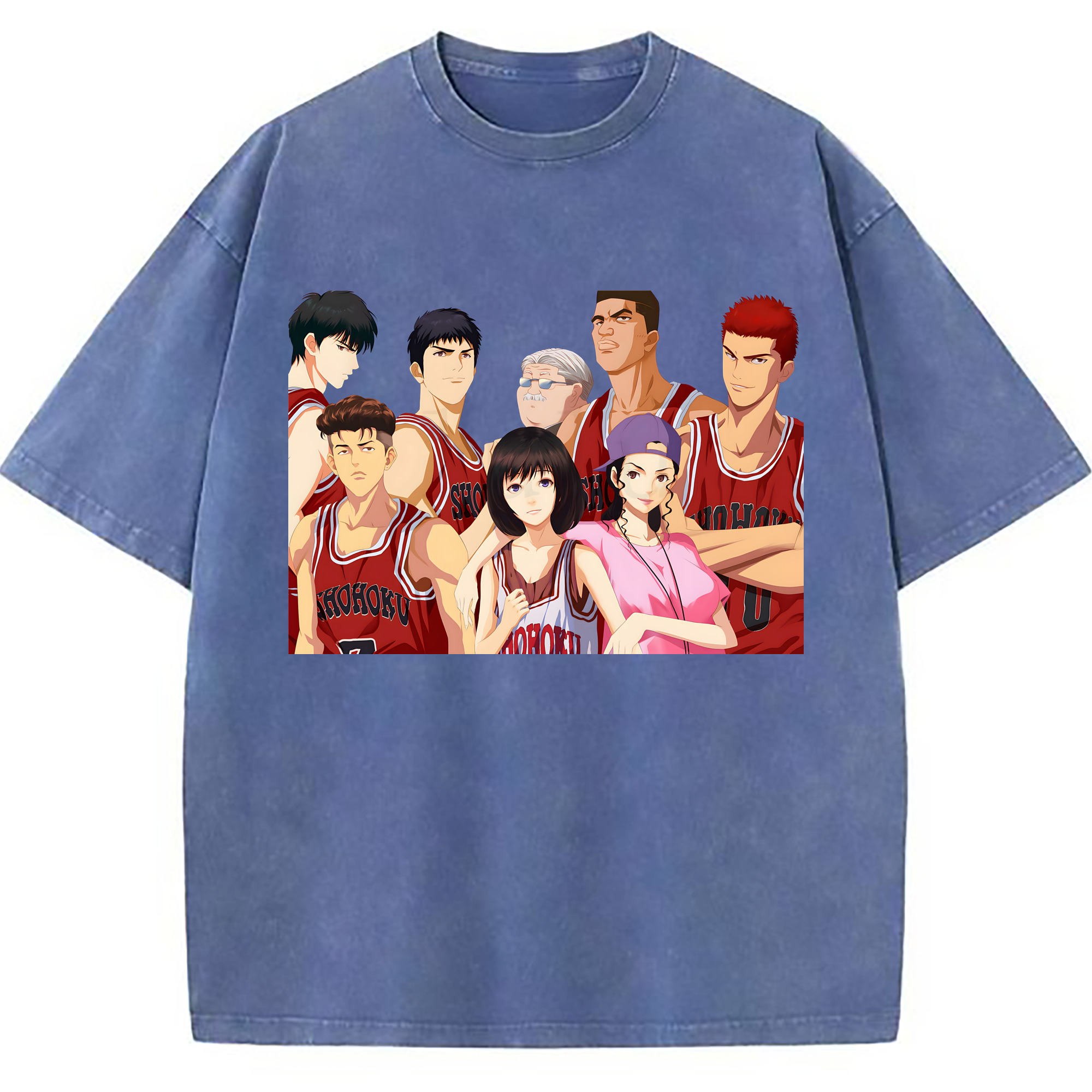 （画像用） SLAM DUNK／スラムダンク 綿100% ヴィンテージ風 半袖Tシャツ（フロントプリント）