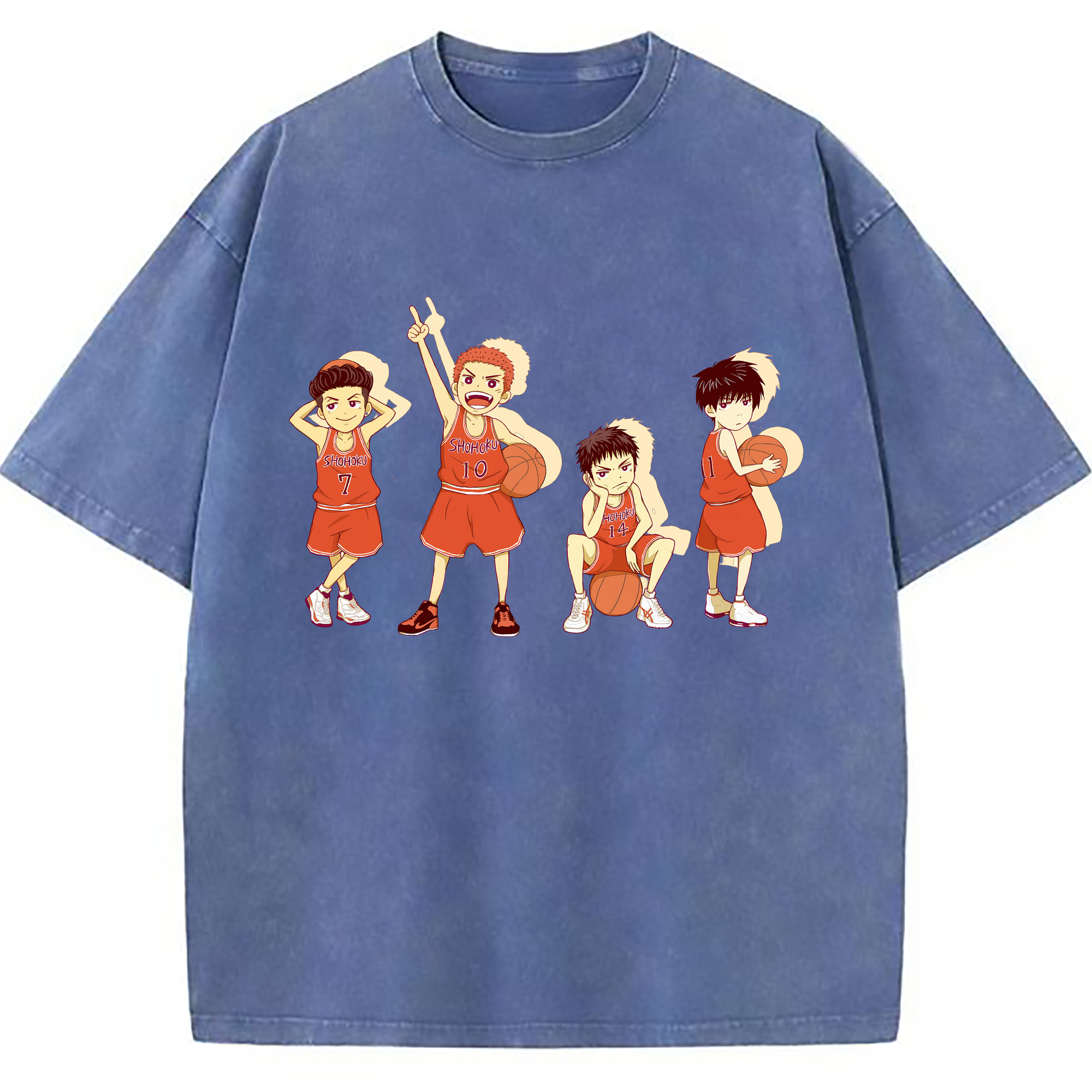 （画像用） SLAM DUNK／スラムダンク 綿100% ヴィンテージ風 半袖Tシャツ（フロントプリント）