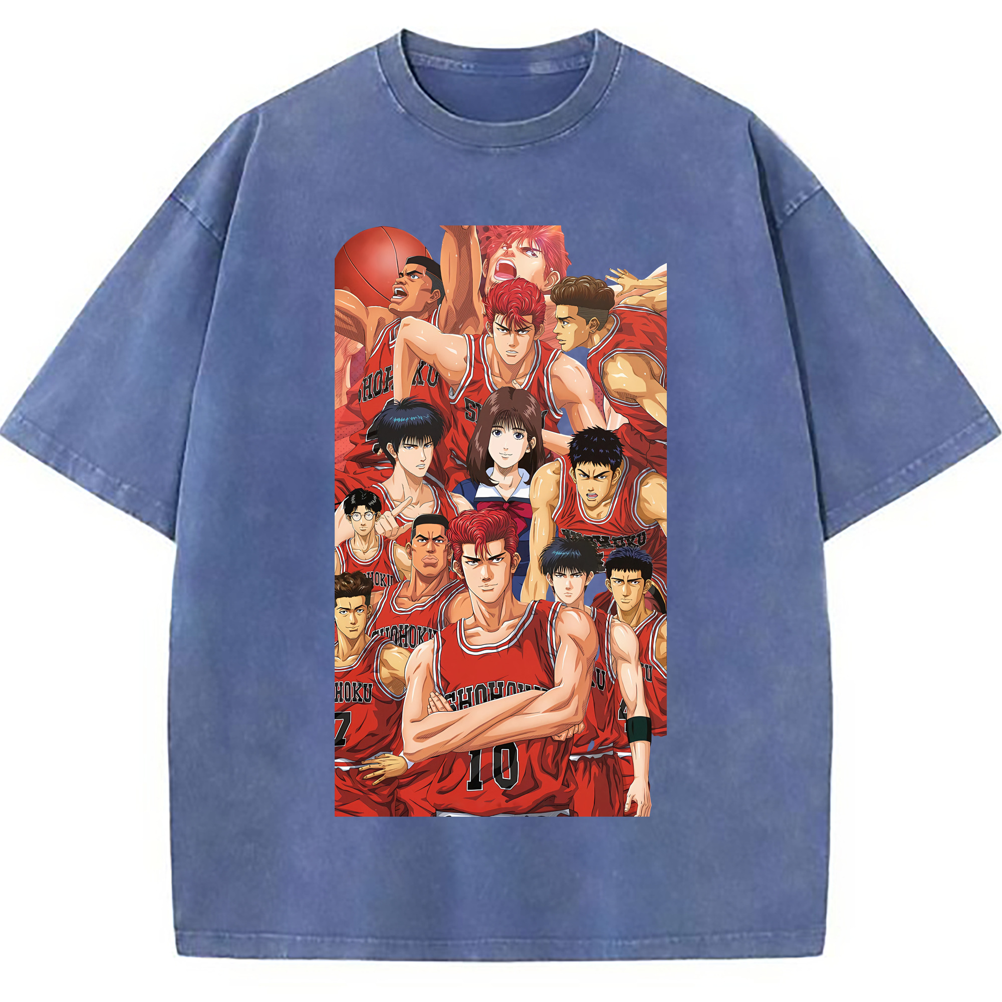 （画像用） SLAM DUNK／スラムダンク 綿100% ヴィンテージ風 半袖Tシャツ（フロントプリント）