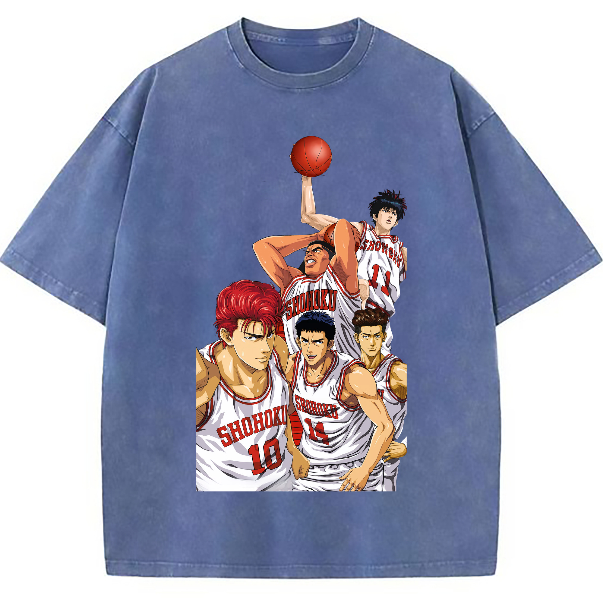 （画像用） SLAM DUNK／スラムダンク 綿100% ヴィンテージ風 半袖Tシャツ（フロントプリント）