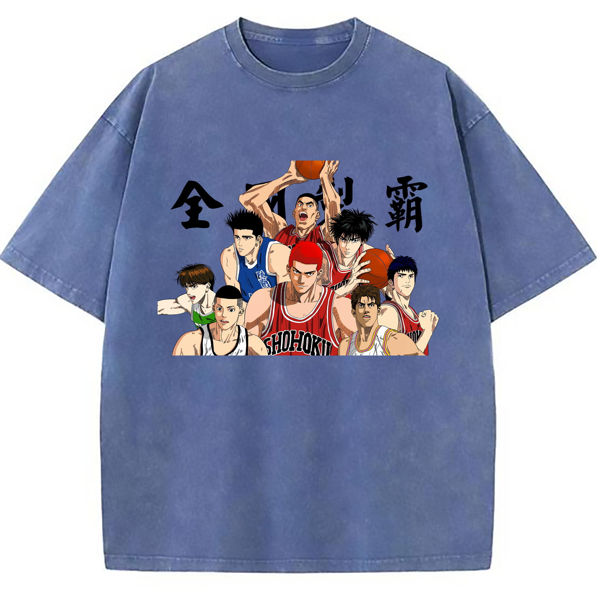 （画像用） SLAM DUNK／スラムダンク 綿100% ヴィンテージ風 半袖Tシャツ（フロントプリント）