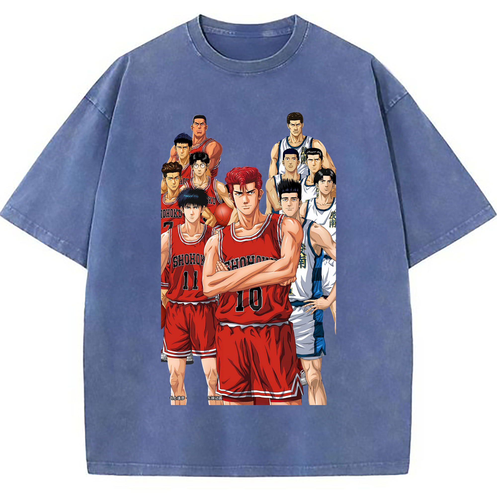 （画像用） SLAM DUNK／スラムダンク 綿100% ヴィンテージ風 半袖Tシャツ（フロントプリント）